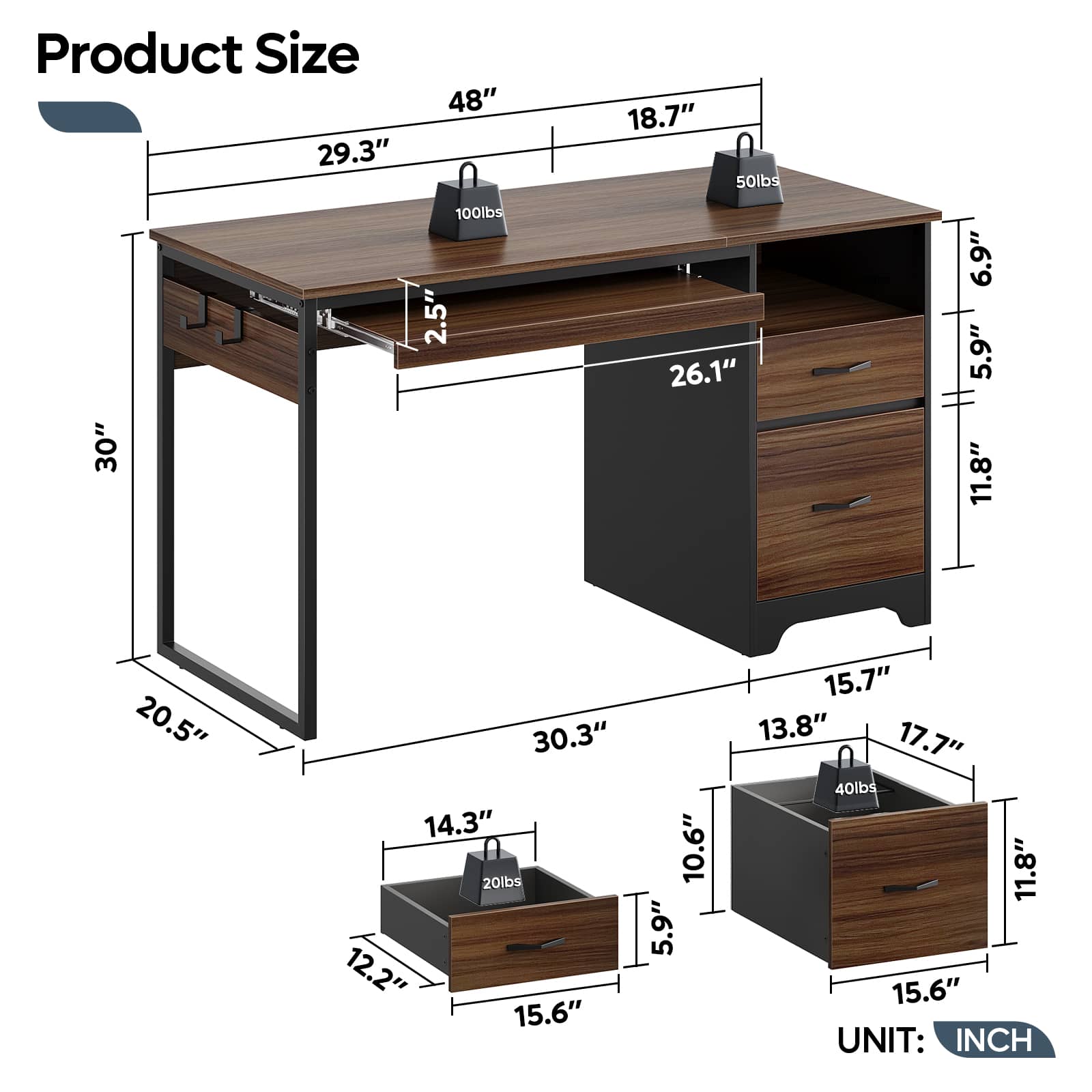 Bestier LOW-H104612N-CRY desks - View #4