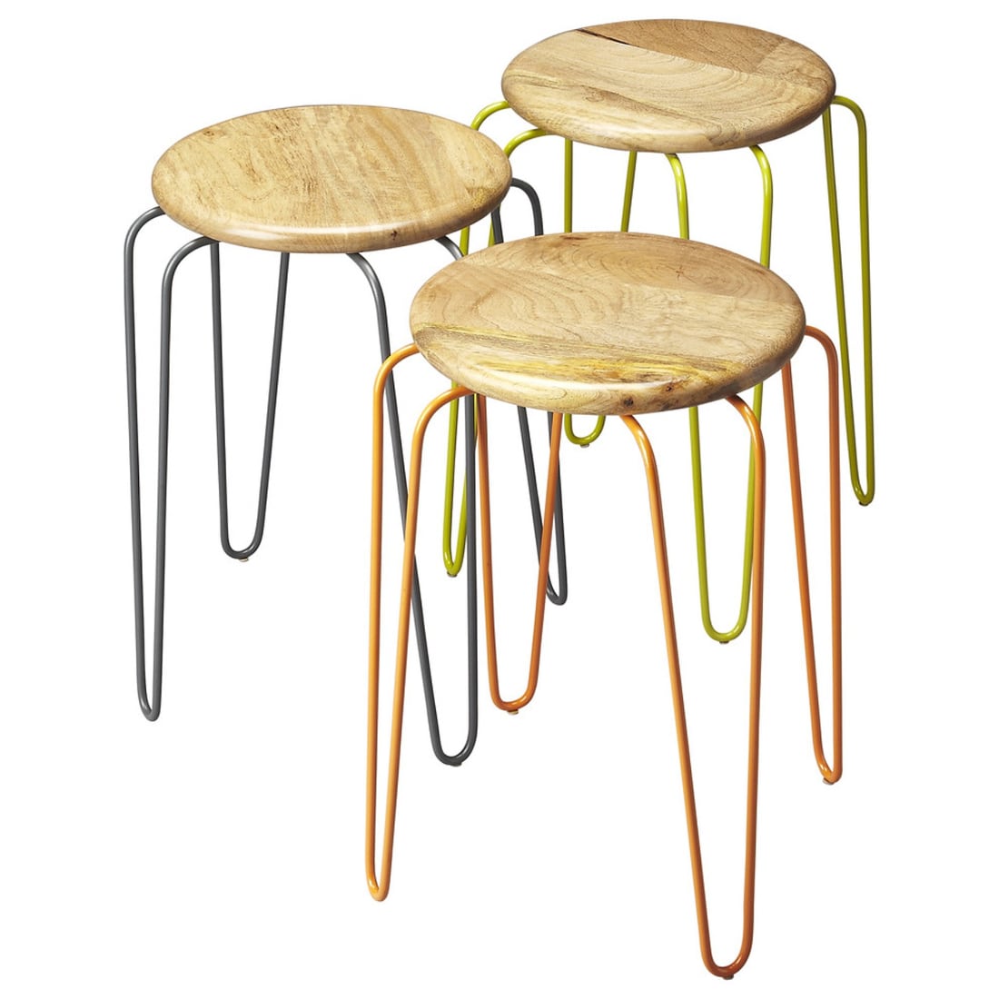 HomeRoots 4000389111 Multi Small Metal Backless Bar Stool