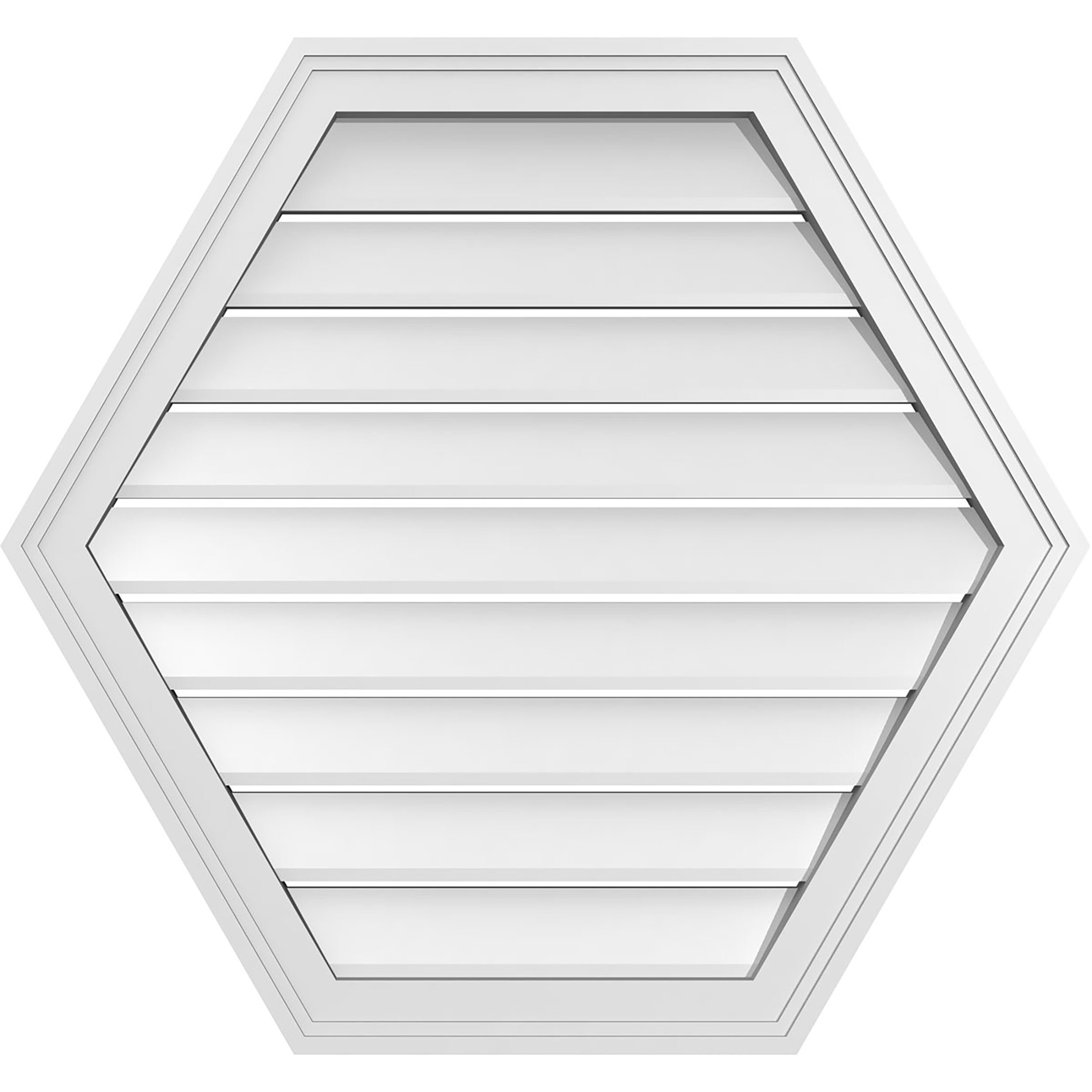 Ekena Millwork GVPHP30X2802SF 30-Inches x 28-Inches Off-white Peaked PVC Gable Louver Vent