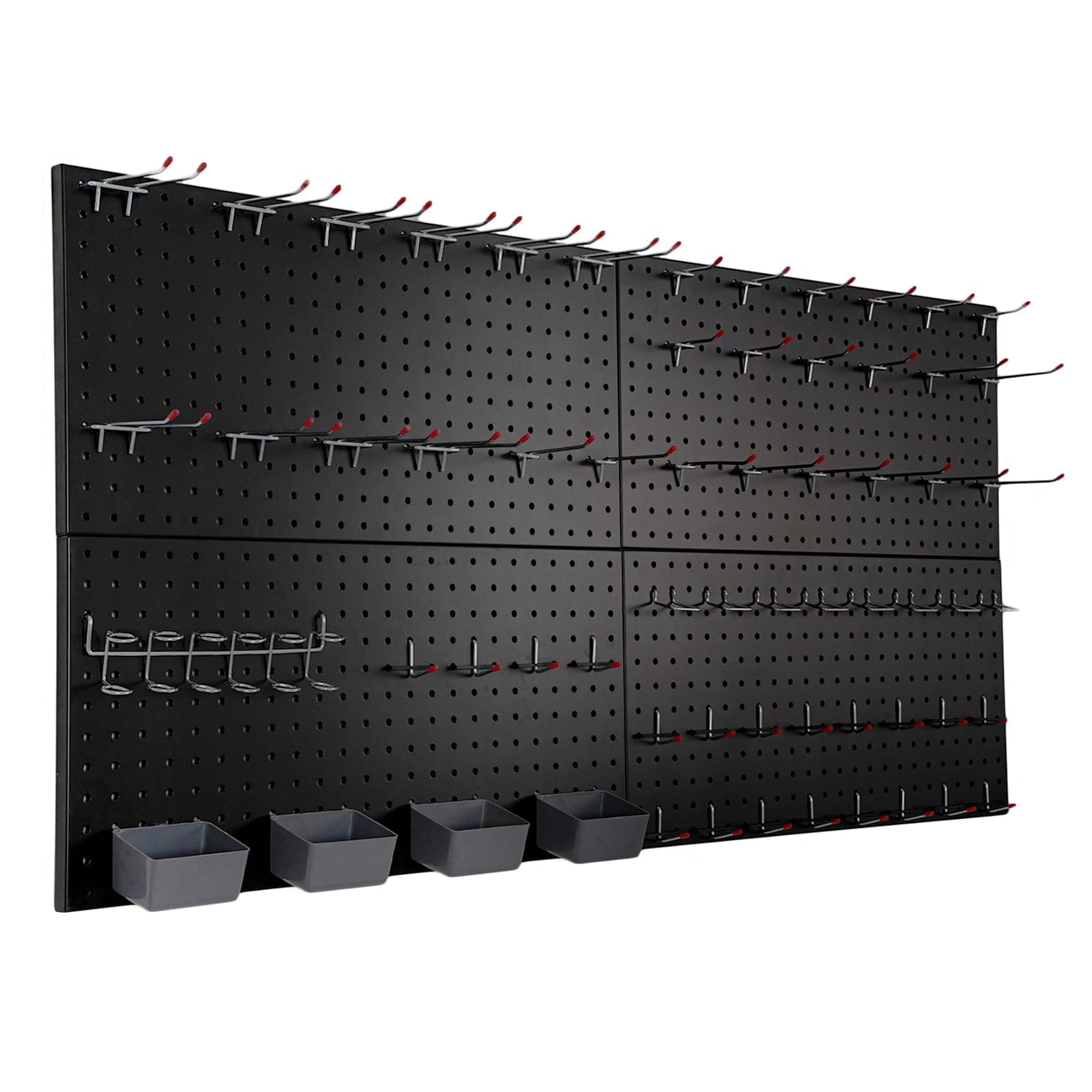Yichuhaoxi  Peg Board for Wall 48x24 Inch Metal Pegboard Panels with 63 pcs Hooks Garage Storage Organizer Modular Mounted Tool Rack for Workshop
