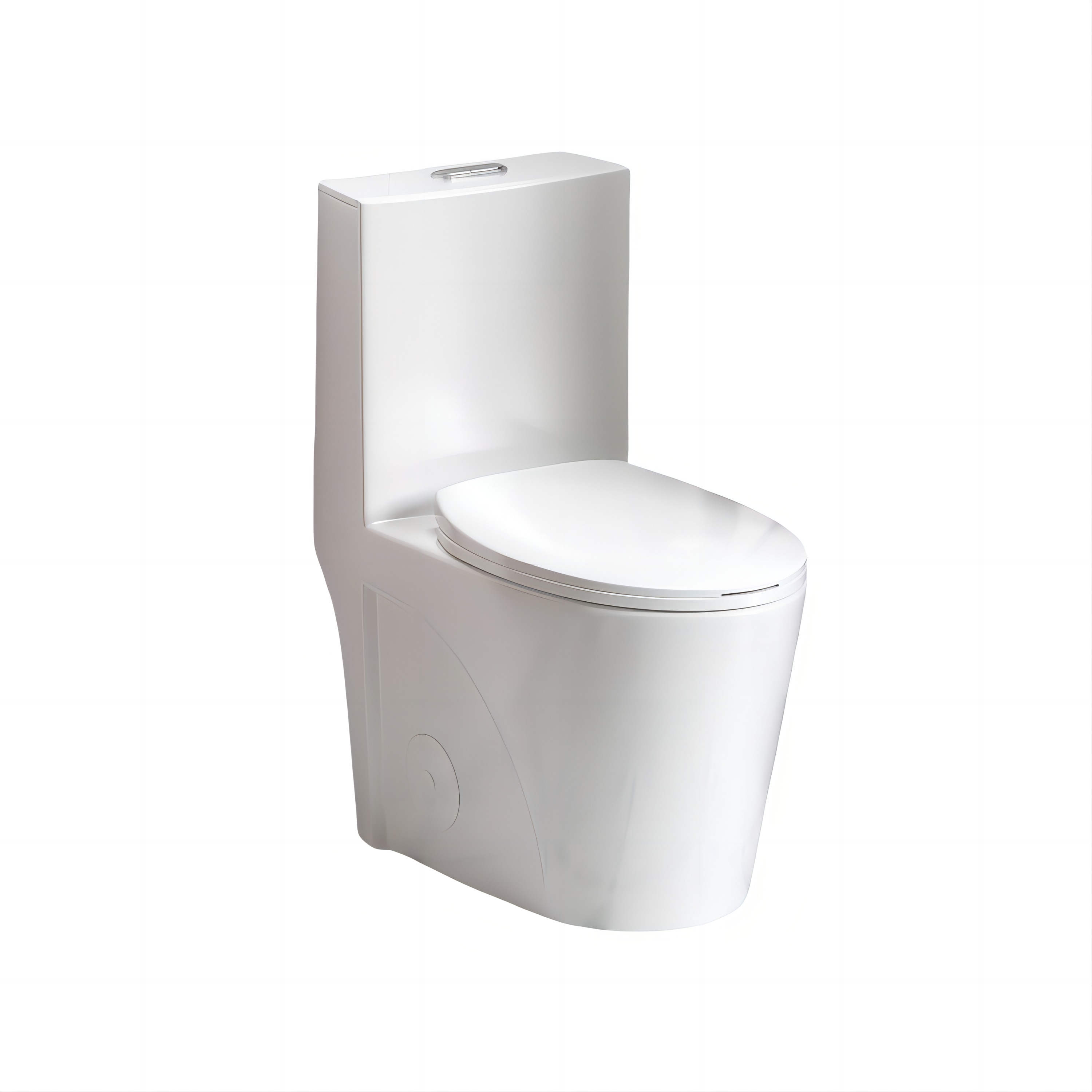 WELLFOR GTLGW-001 Glossy White Elongated Chair height 12-in Rough-In WaterSense 1.6 GPF Dual Slow Close Feature 1-piece Toilet