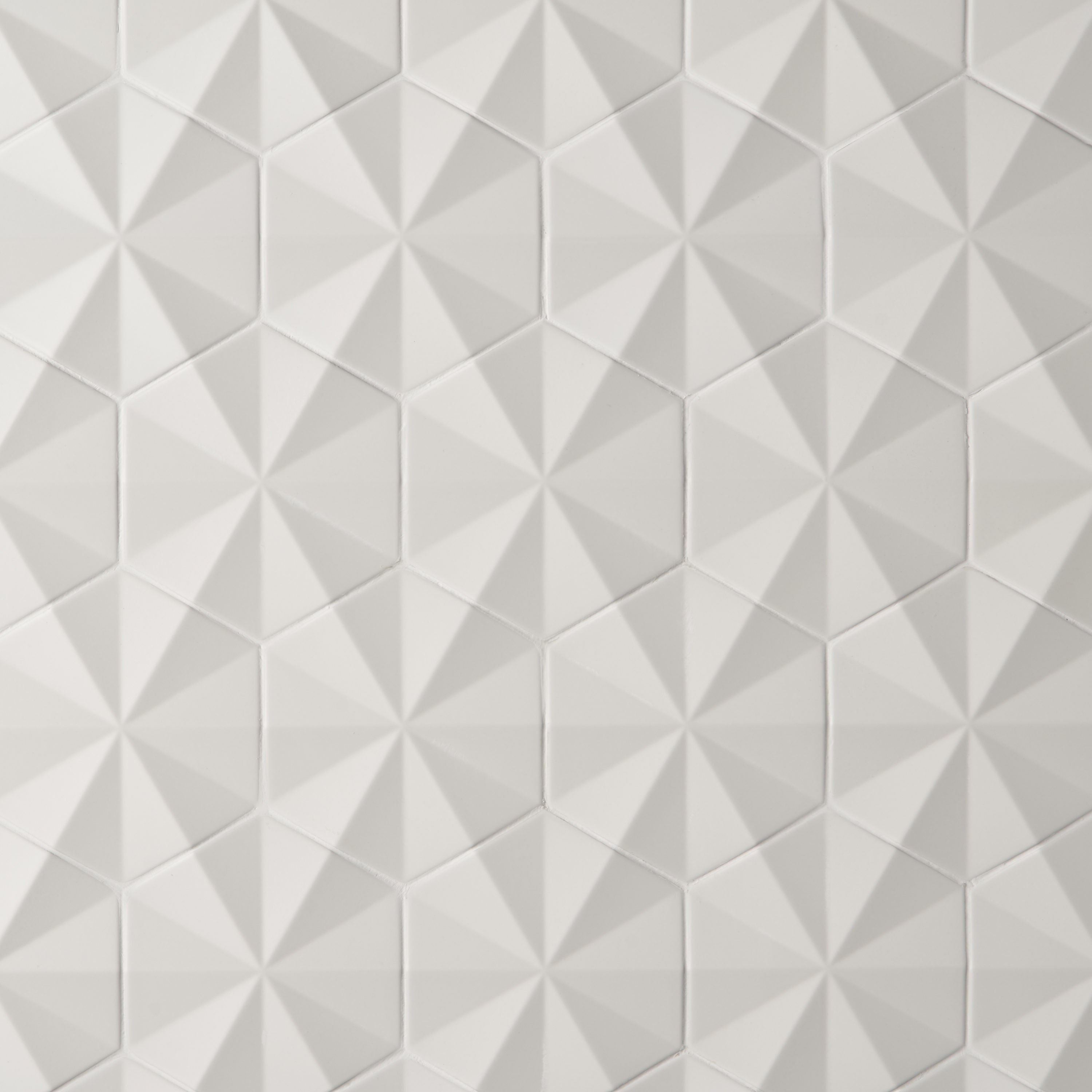 Artmore Tile EXT3RD106964 Zest White 6-in x 7-in Matte Porcelain Encaustic Hexagon Standard Wall Tile ( 4.52-sq ft Carton