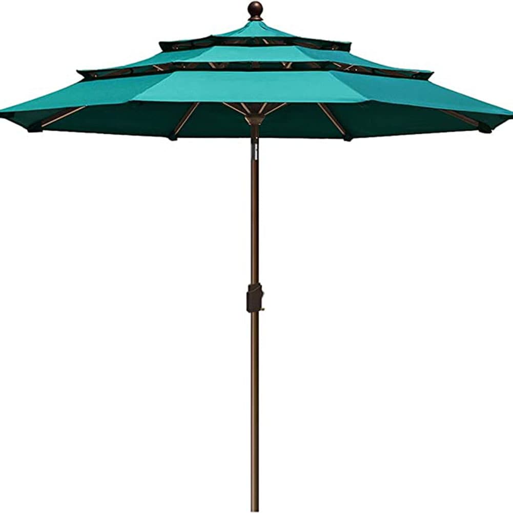 EliteShade 9FT3T-TE 9-ft Aluminum Green Market Patio Umbrella