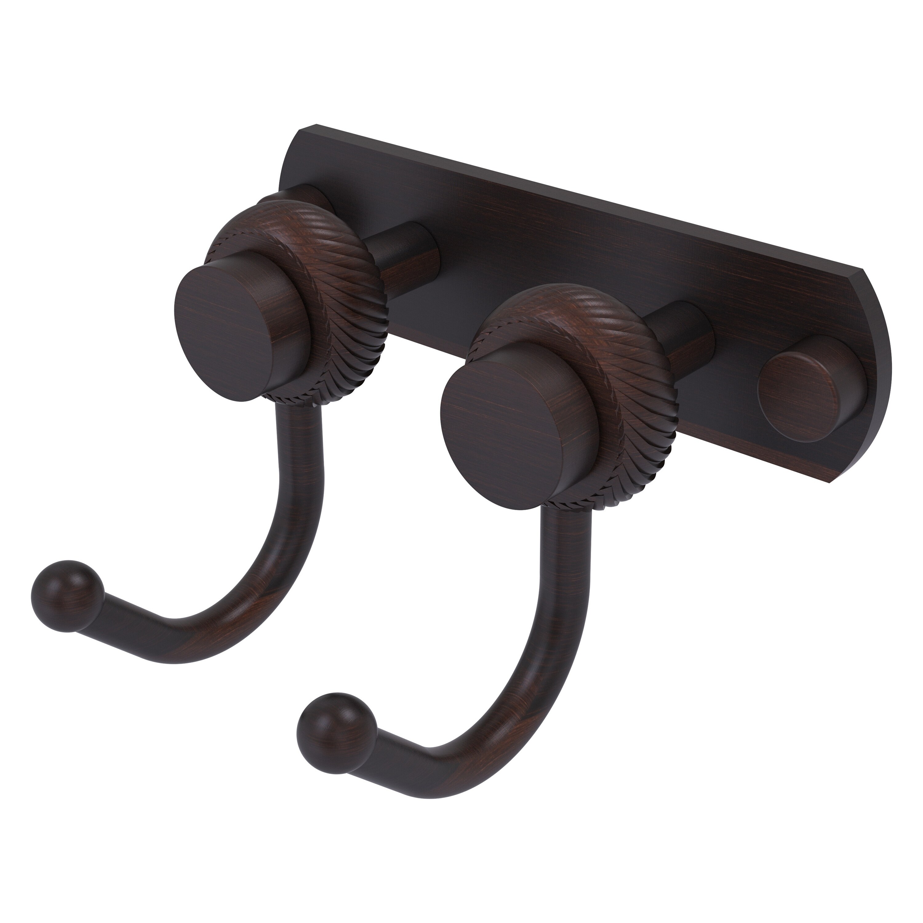 Allied Brass 920T-2-VB Mercury Venetian Bronze Double -Hook Wall mount Towel Hook