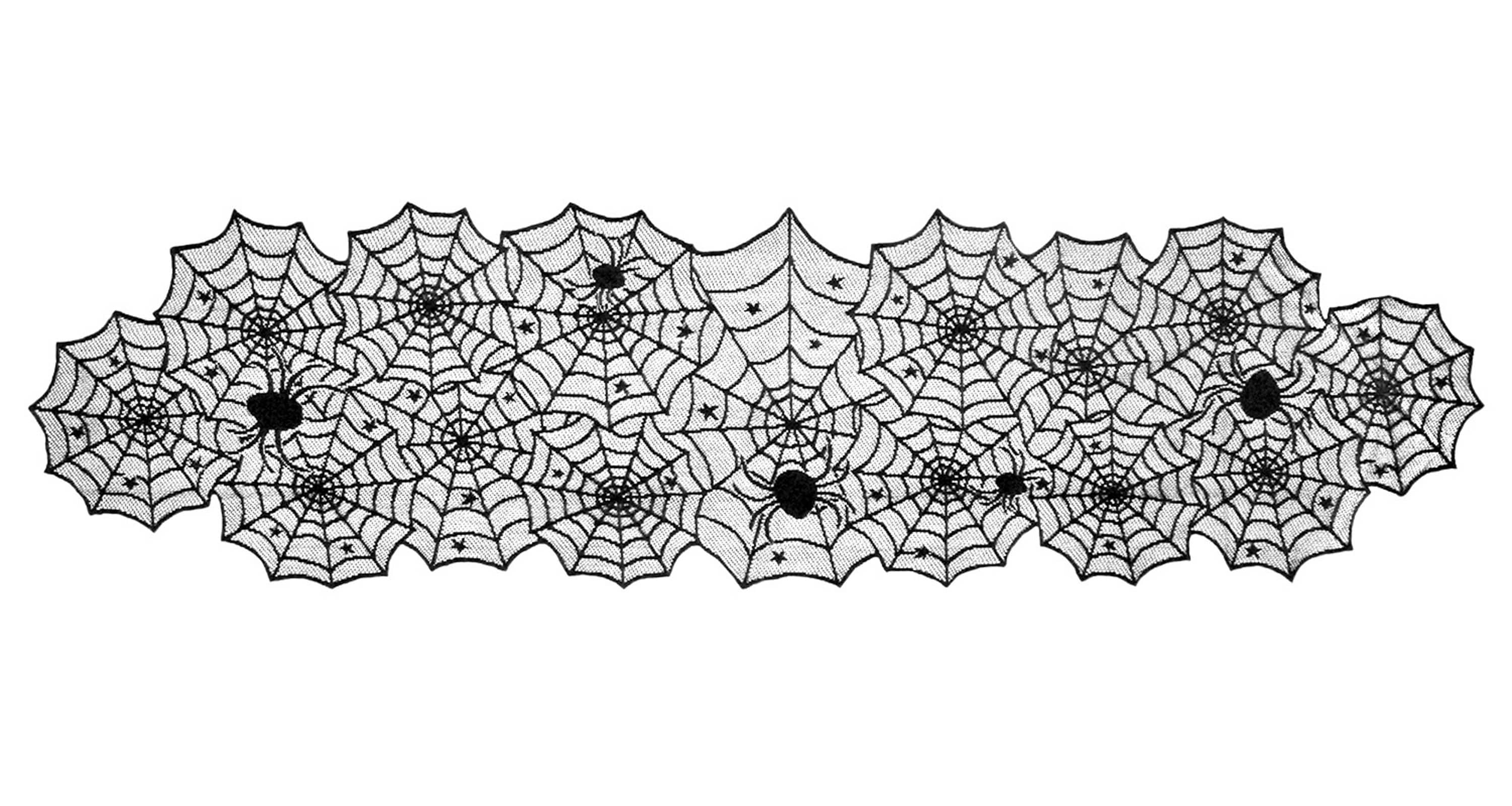 Aflyko Halloween Table Runner Ghost Orange Spider Web Fun Spooky Party Holiday Kitchen Dining Table Setting Winter Traditional Day of The Dead Home Decor 13 × 90