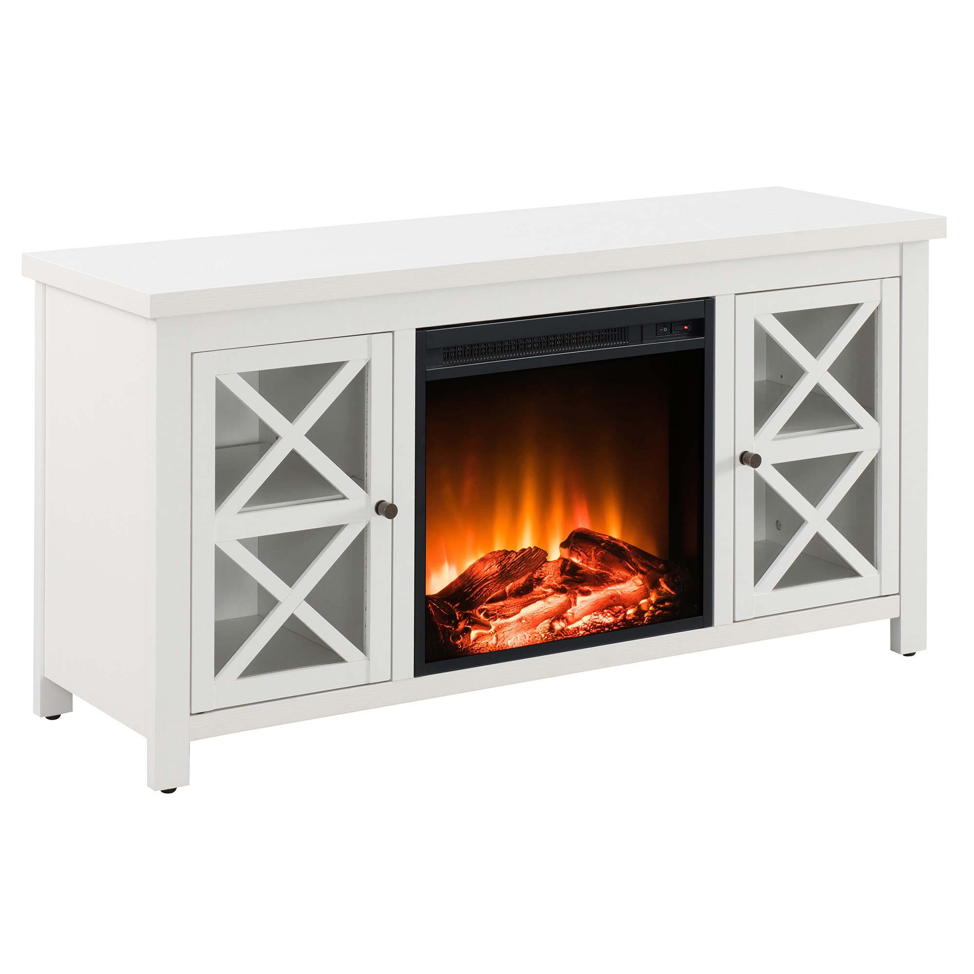 Hailey Home TV0687 Colton Modern/Contemporary White TV stand ( Accommodates TVs up to 55-in )