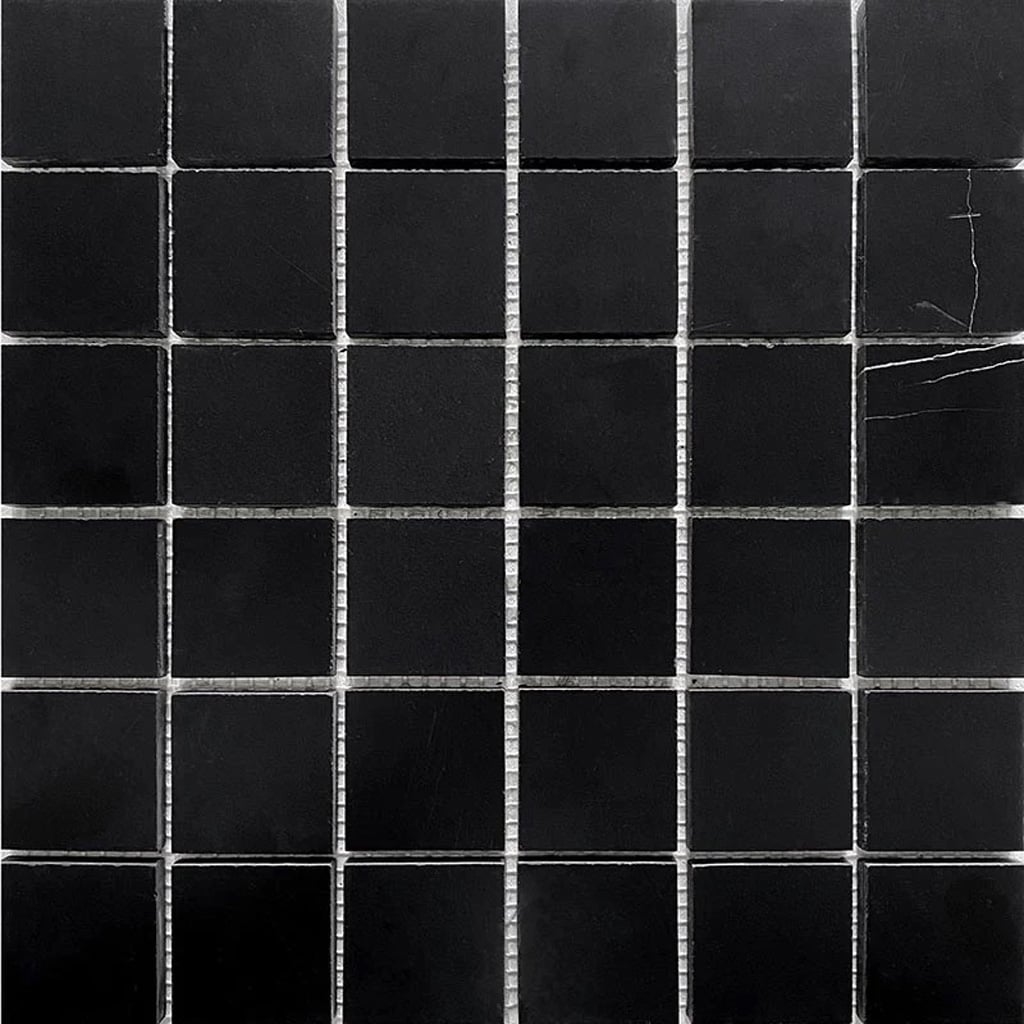 Apollo Tile Vigoro Black 12-in x 12-in Polished Natural stone Marble Diamond Mosaic Floor and Wall Tile ( 5-sq ft Carton )