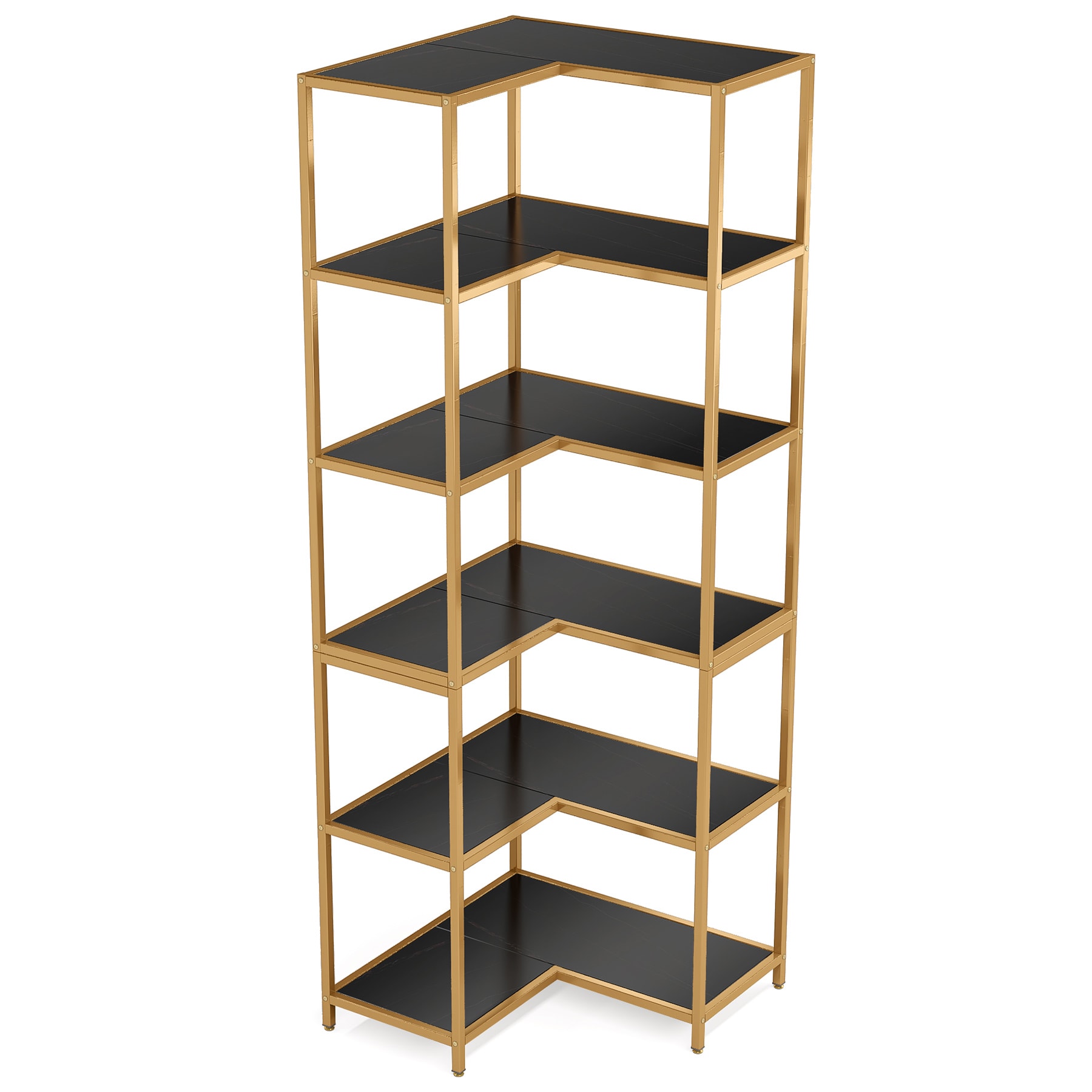 Tribesigns Wood Heavy Duty 5-Tier Decorative Shelving Unit (20.47-in W x 11.81-in D x 59.44-in H), Brown | HOGA-U0074