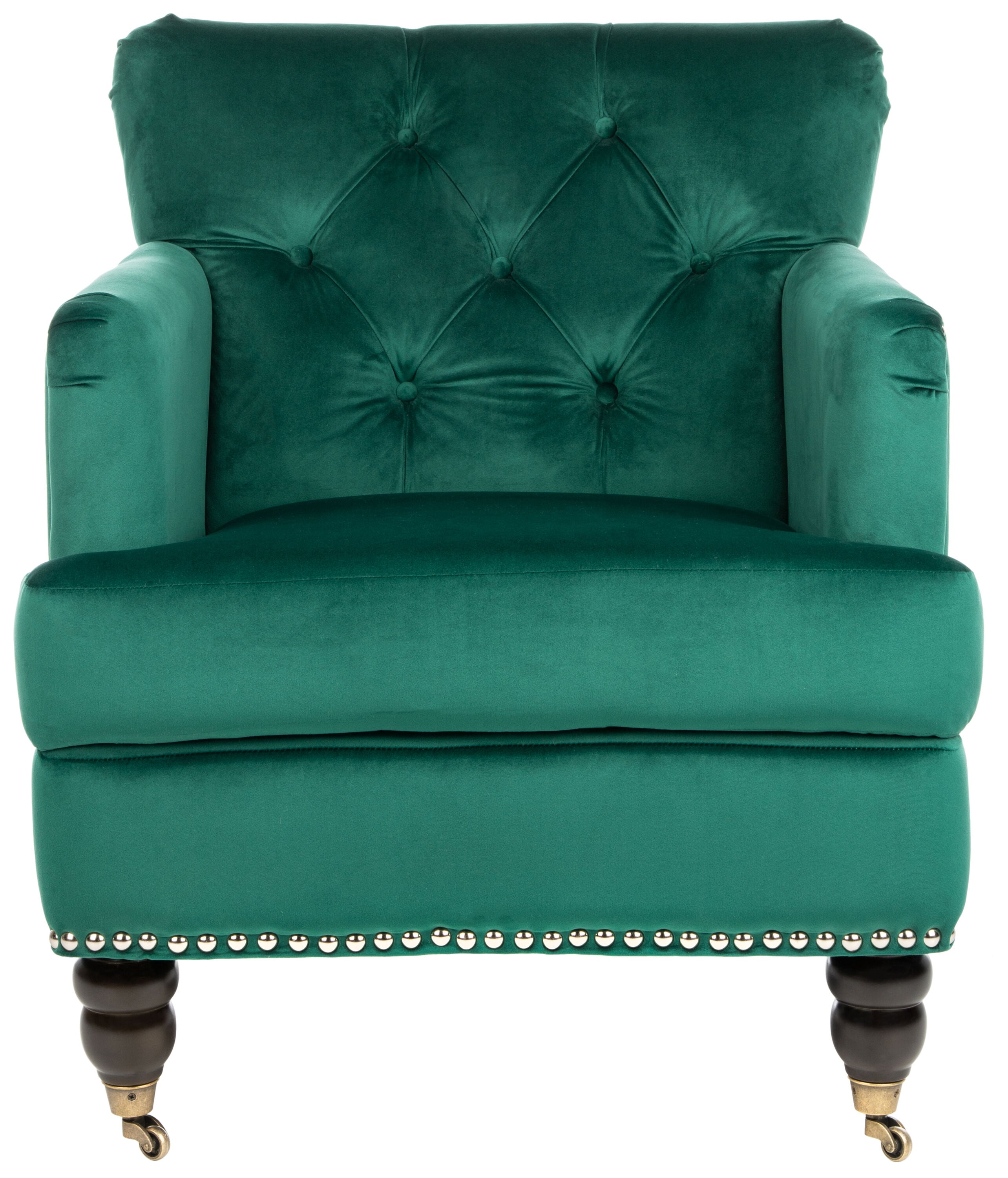 Safavieh HUD8212M Colin Modern Emerald/Espresso Club Chair