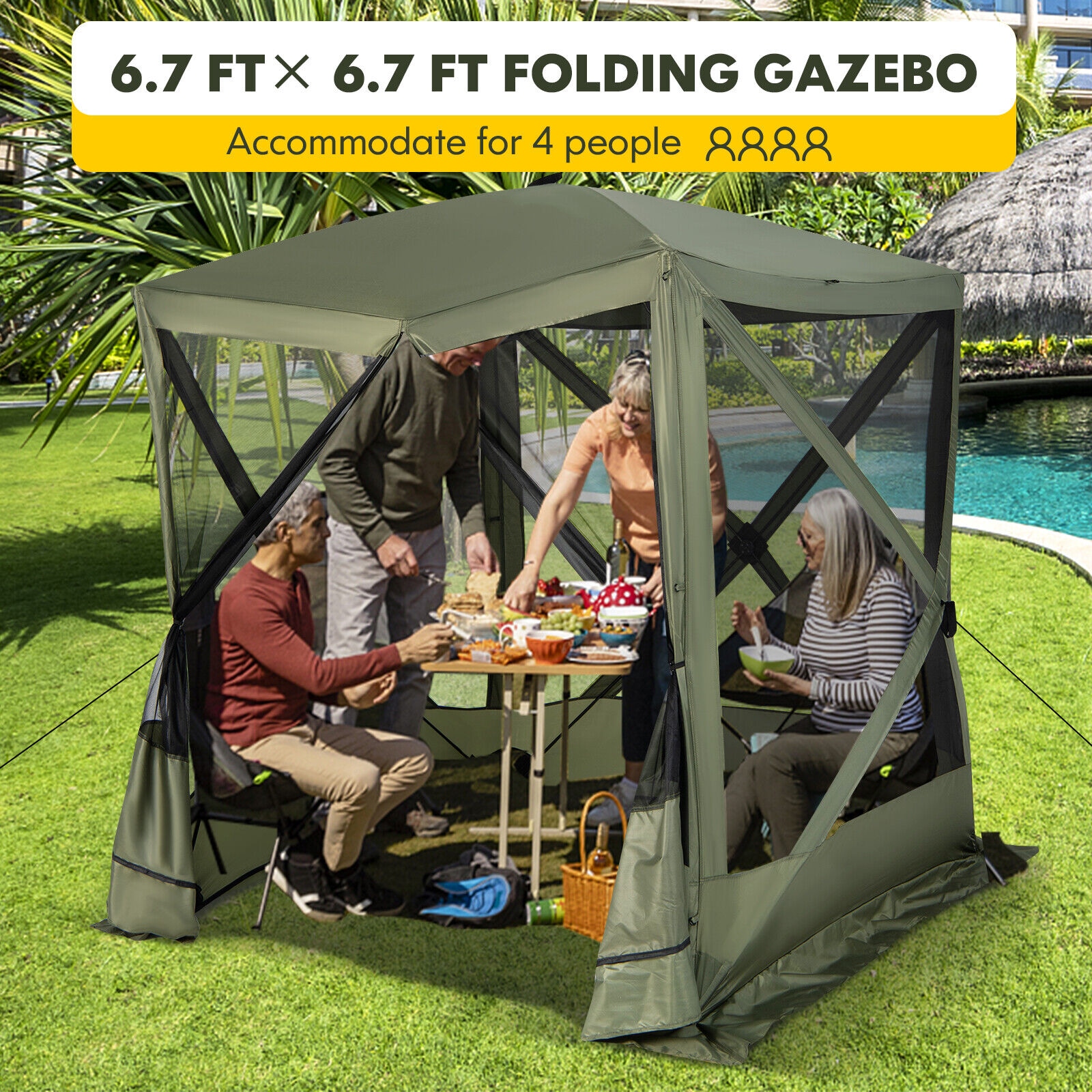WELLFOR GIGOSS1422-369GR Wood-Resin-Gazebos - View #9