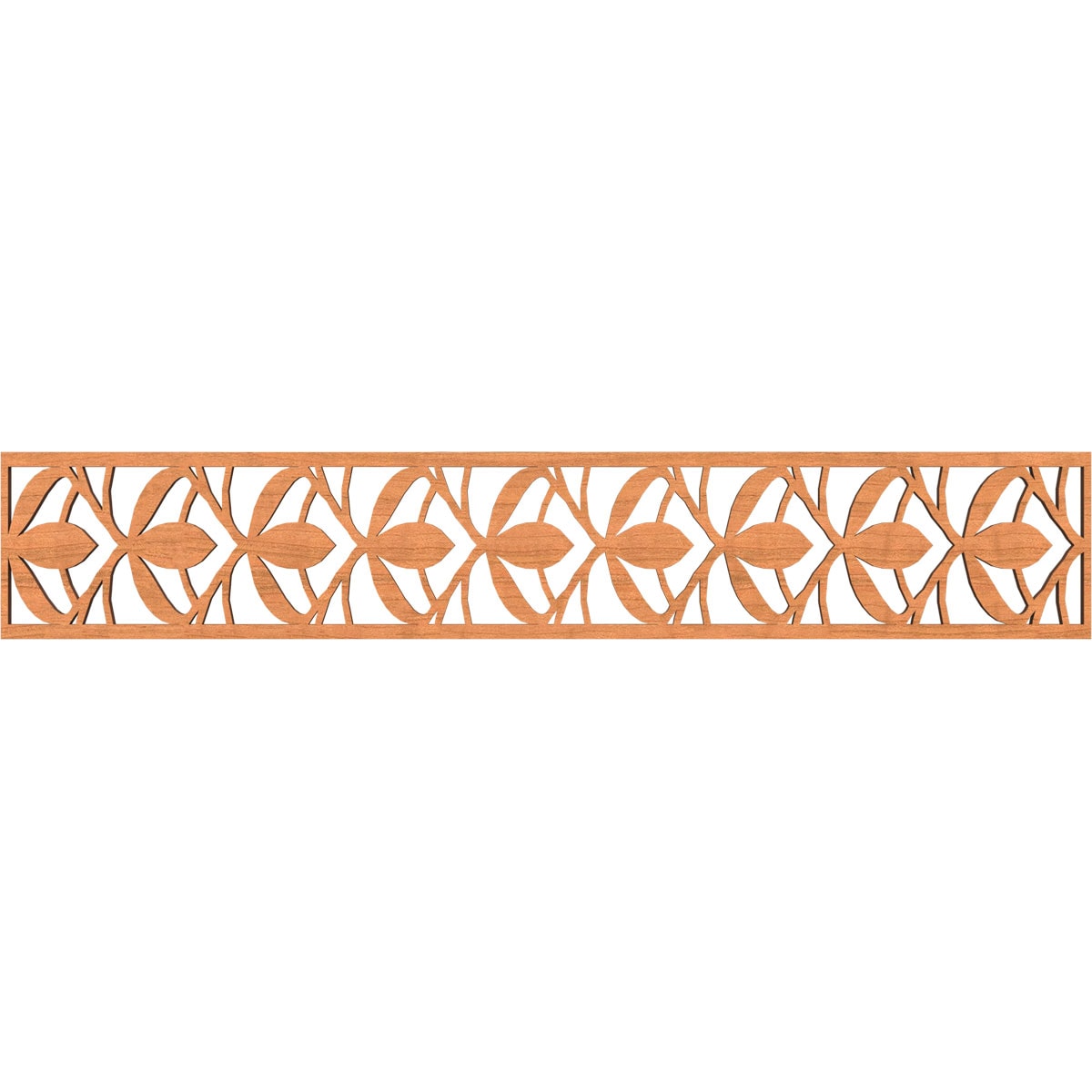 Ekena Millwork MLDB08X46SALCH Salem Fretwork Flat Trim 8-in x 3.89-ft Cherry Brown Unfinished 2156393 Pierced Wall Panel Moulding