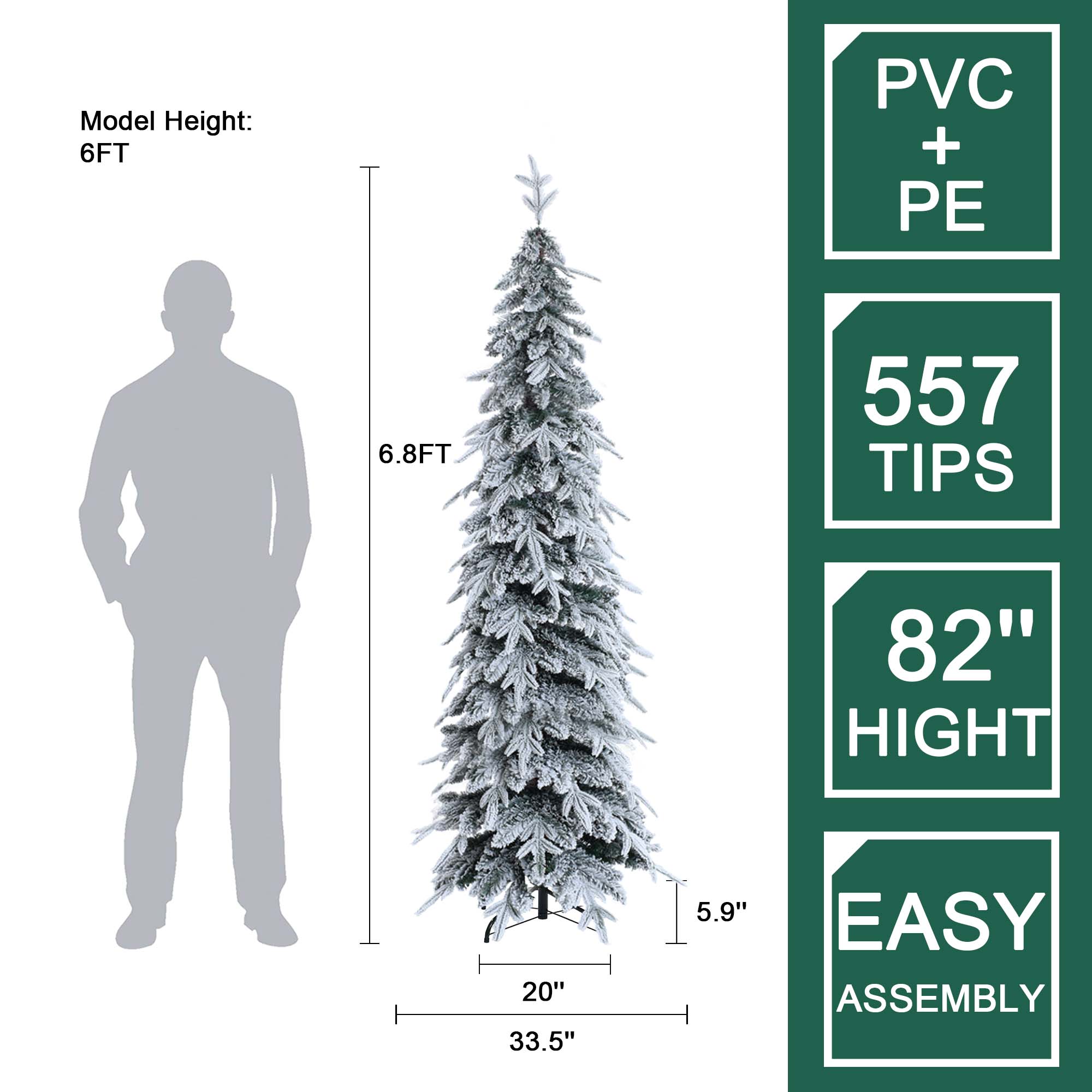 LuxenHome WHAP1782 Artificial-Christmas-Trees - View #9