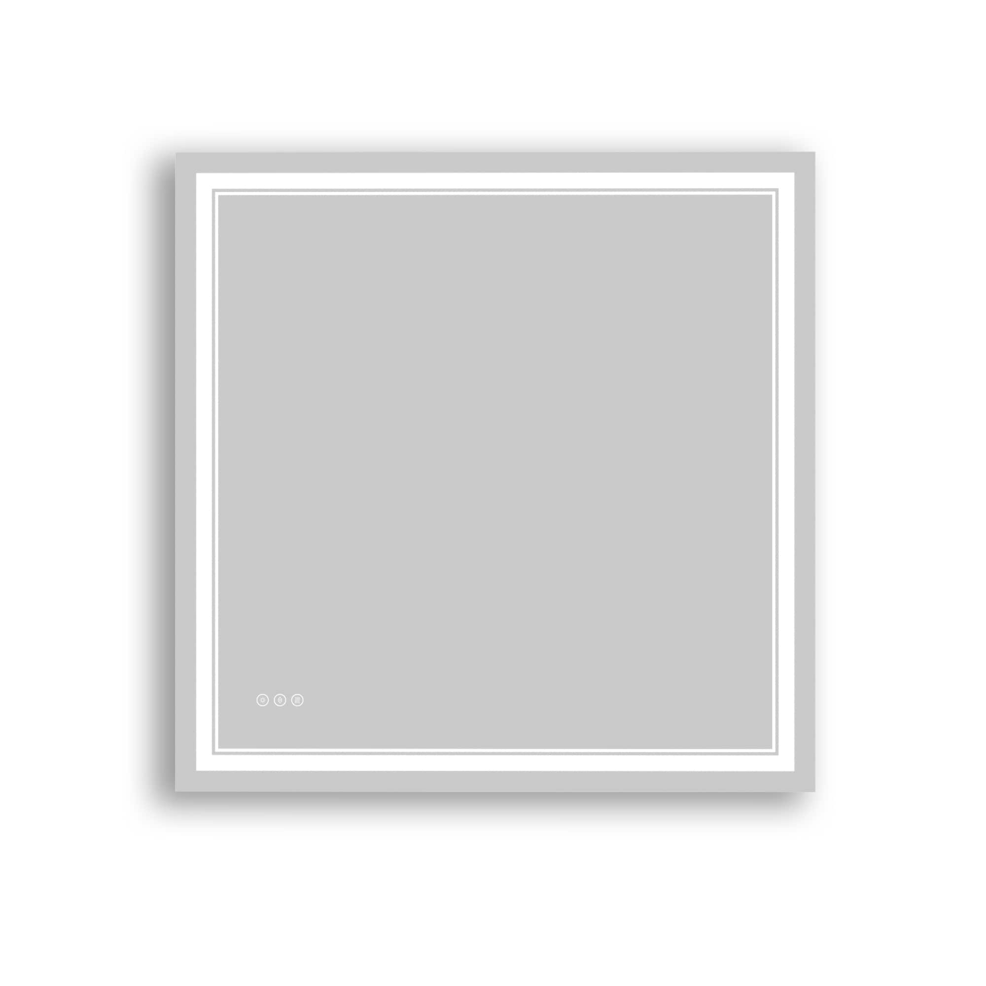 Vanityfus 36-in W 36-in H LED Lighted Bathroom Mirror - Dimmer and Anti-Fog