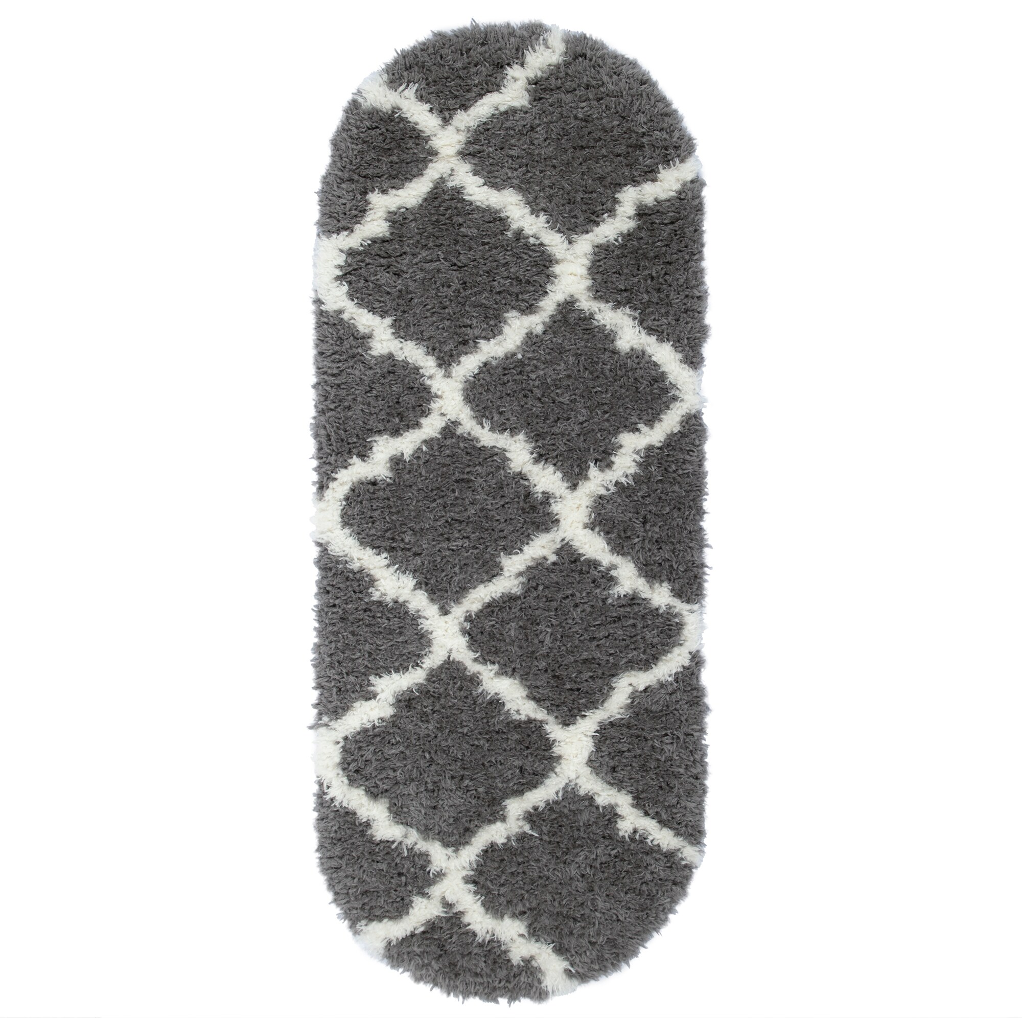 Ottomanson FFR2004O-2X5 Flokati 2 X 5 (ft) Dark Grey Indoor Area Rug