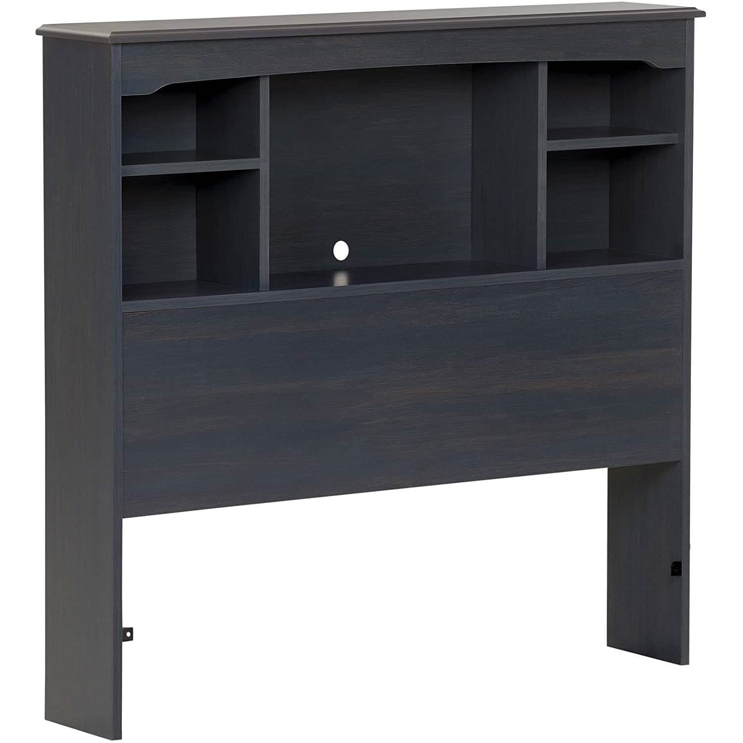 Slickblue Modern Storage Bookcase Bed Headboard (40 Inch H) Dark Blueberry Twin Composite Headboard with Top Shelf for Bedroom and Playroom