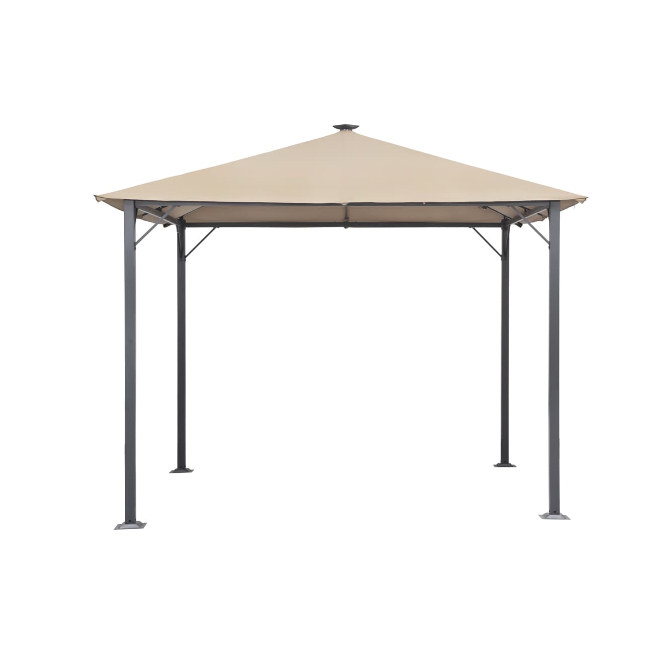 Ainfox 10-ft x 10-ft patio canopy Square Brown Metal Polyester Roof Pop ...