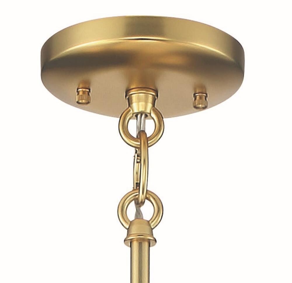 Polares Honey Gold 8-Light Chandelier with Etched White Glass