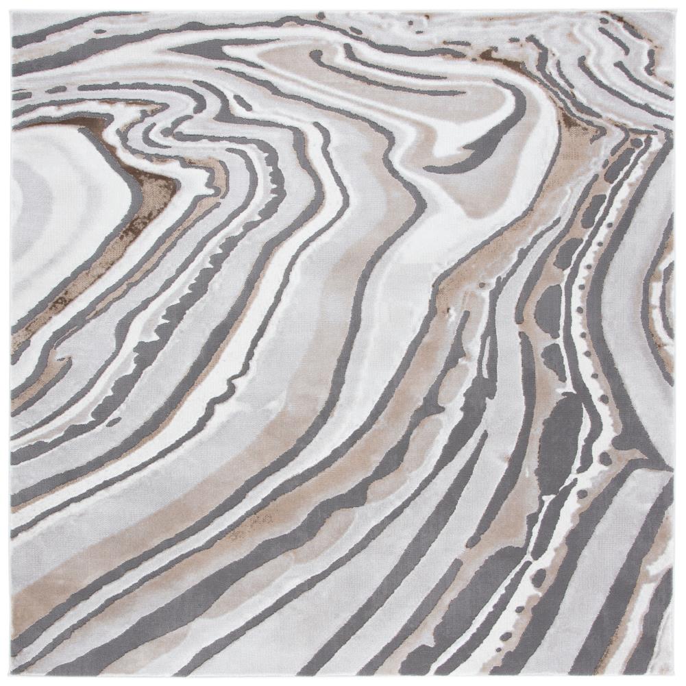 Safavieh CFT843D-7SQ Craft Enzi 7 x 7 (ft) Loomed Polypropylene Gold/Gray Square Indoor Geode Area rug