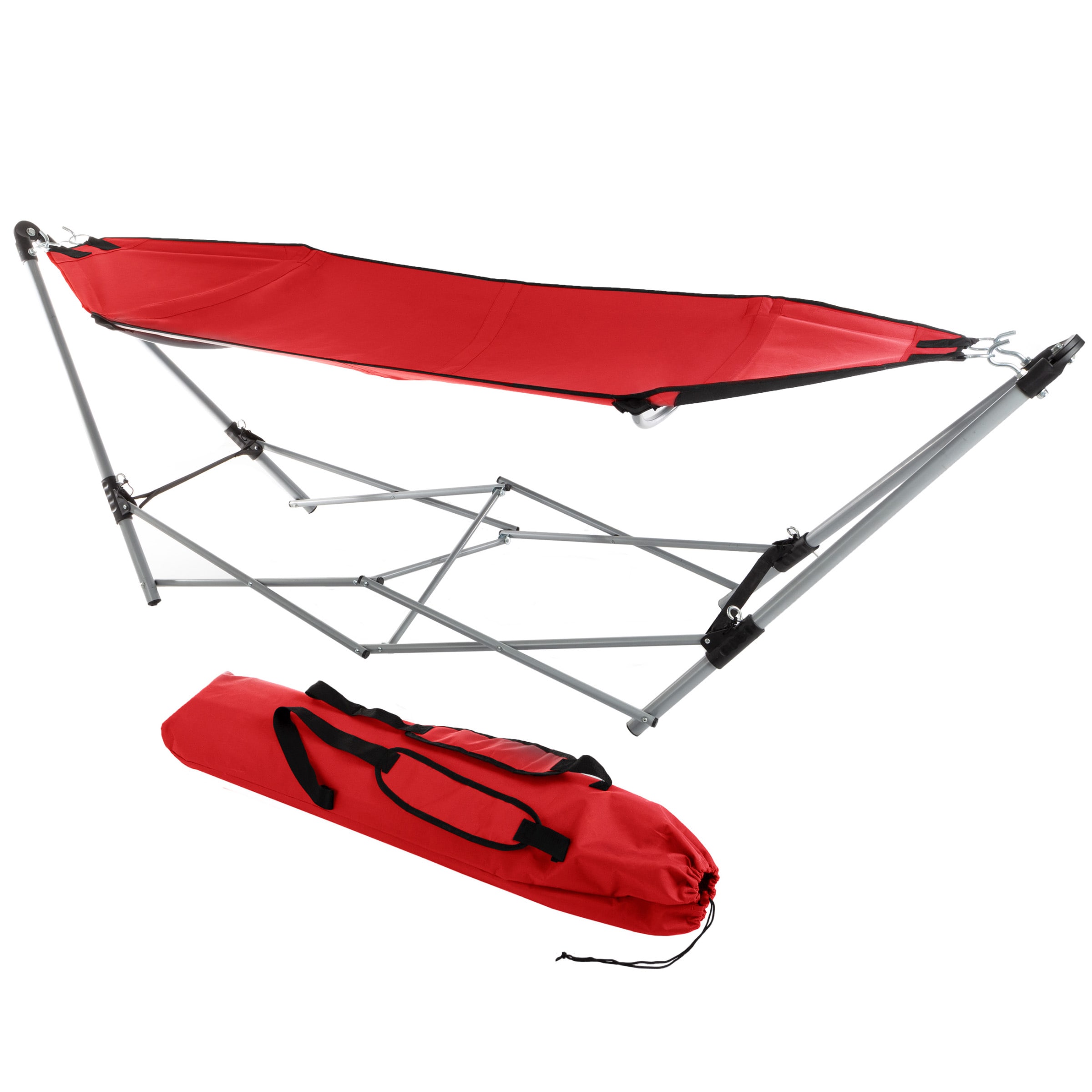 Lavish Home 80-OUTHAM-RED Red Fabric Hammock