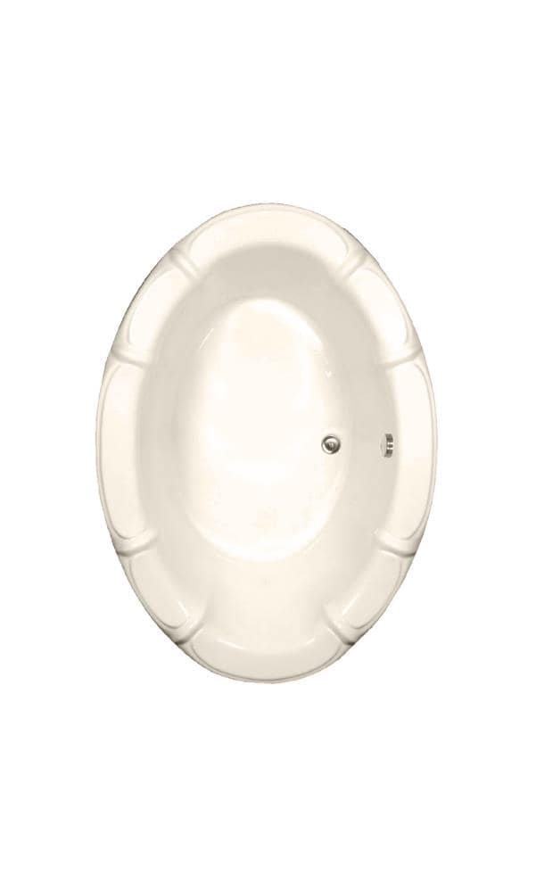 WaterTECH S6848 BONE Designer 48-in x 68-in Bone Acrylic Oval Drop-In Soaking Bathtub (Reversible Drain)