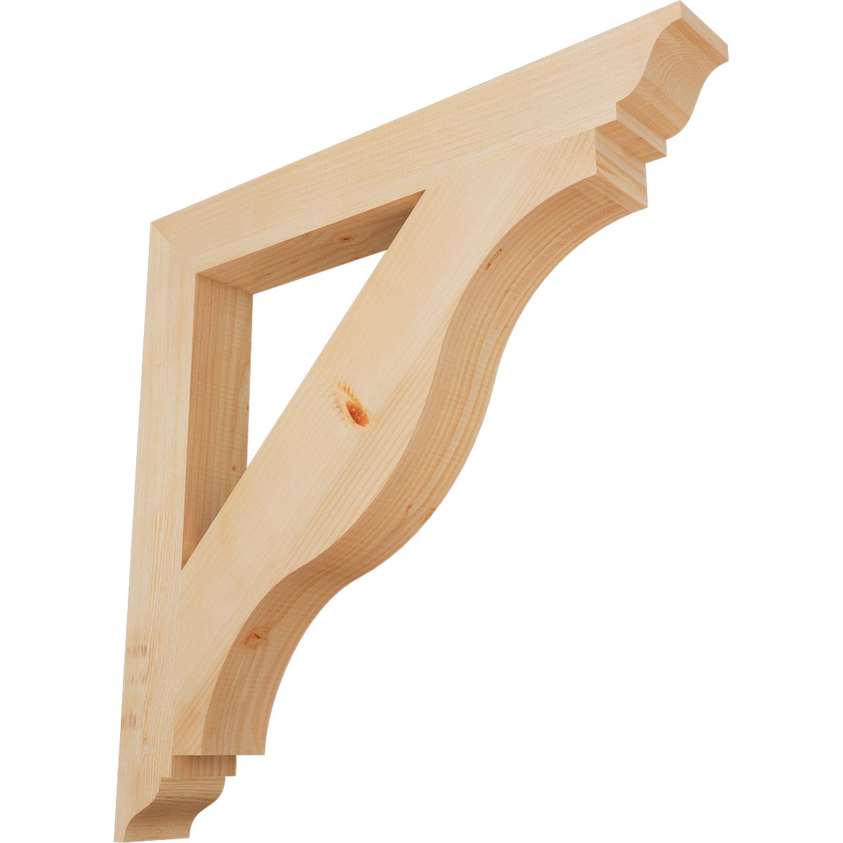 Ekena Millwork BKT04X32X32FST01SDF Funston traditional smooth 3-1/2-in x 32-in x 32-in Douglas fir Brown Wood Standard bracket