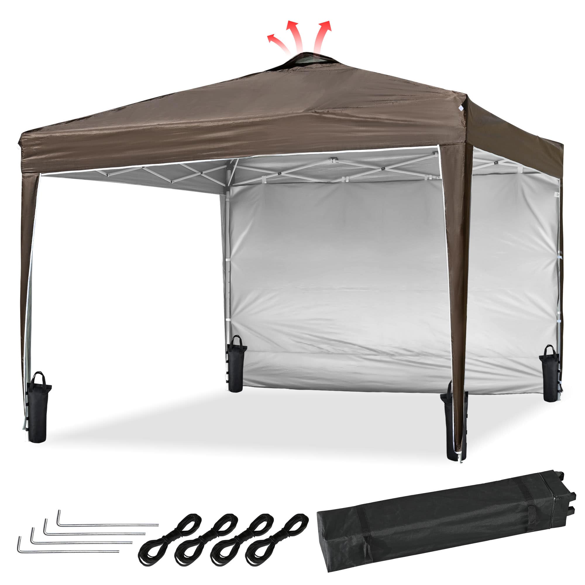 Yescom 07CAN007-10G1W-10-LO InstaHibit 10x10 FT Pop Up Canopy with Sidewall Bag Party Tent Outdoor Event