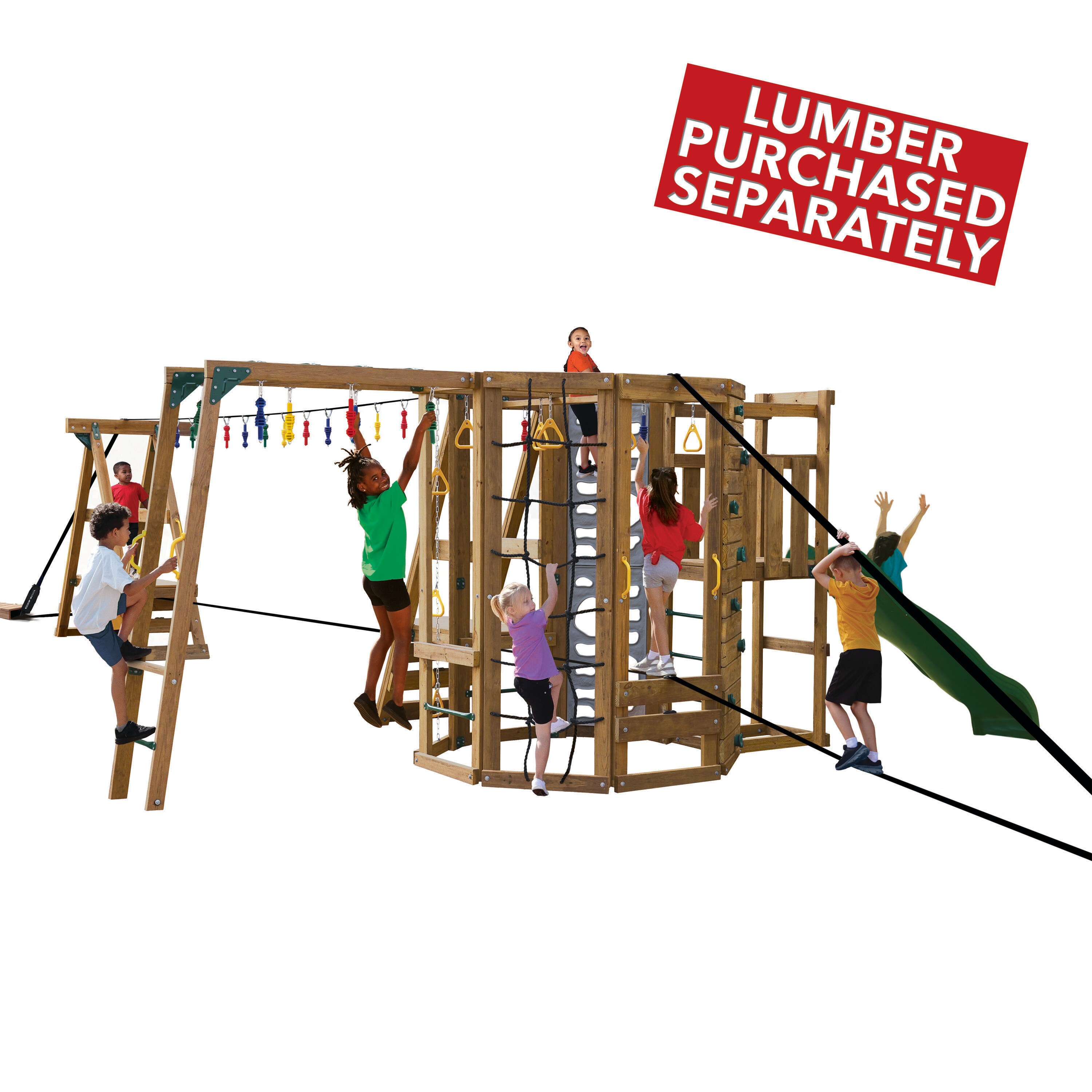 PlayStar KT 50062 Ninja Residential Wood Playset No Swings