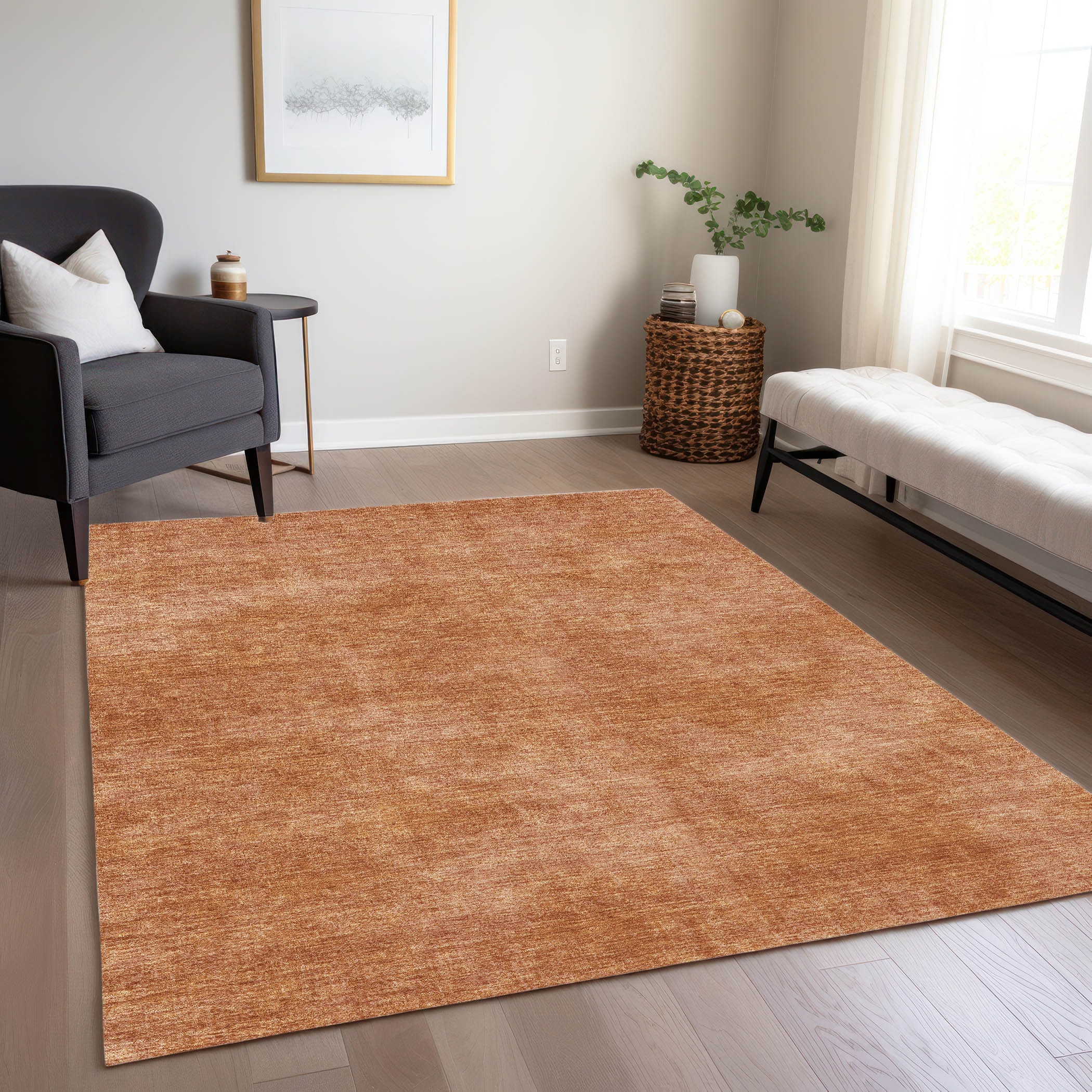 Addison Rugs ACN1018PK3X5 Chantille ACN1018PK 3 x 5 (ft) Polyester Paprika Rectangular Indoor/Outdoor Geometric Machine washable Area rug