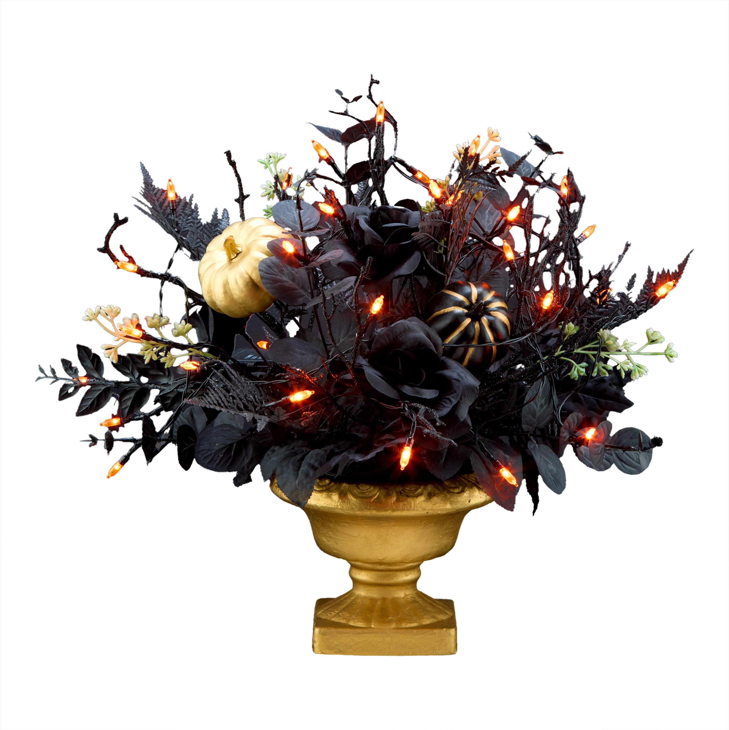 National Tree Company JH100-23FD0151-B1 16-Inches Tabletop Lighted Tableware Centerpiece