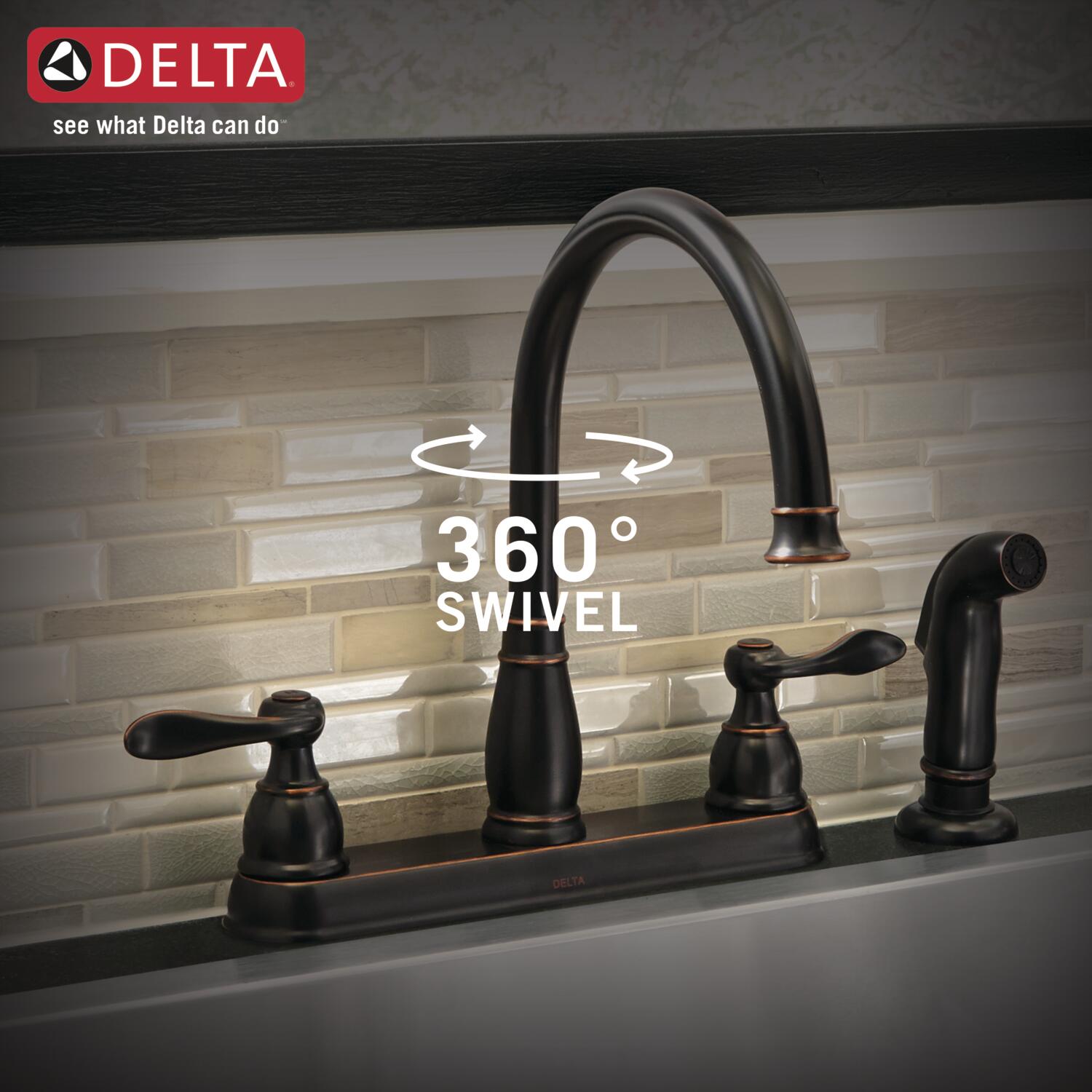 Delta Windemere Oil Rubbed Bronze Single Handle Kitchen Faucet Deck   66264351 