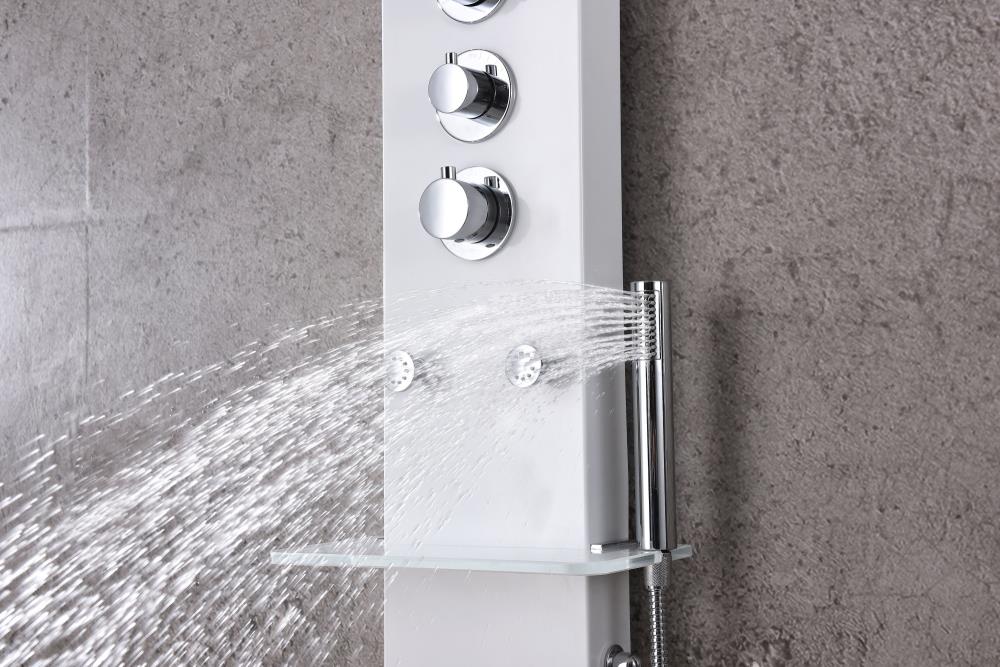 ANZZI Donna White 6-Spray Shower Panel System (Valve Included)