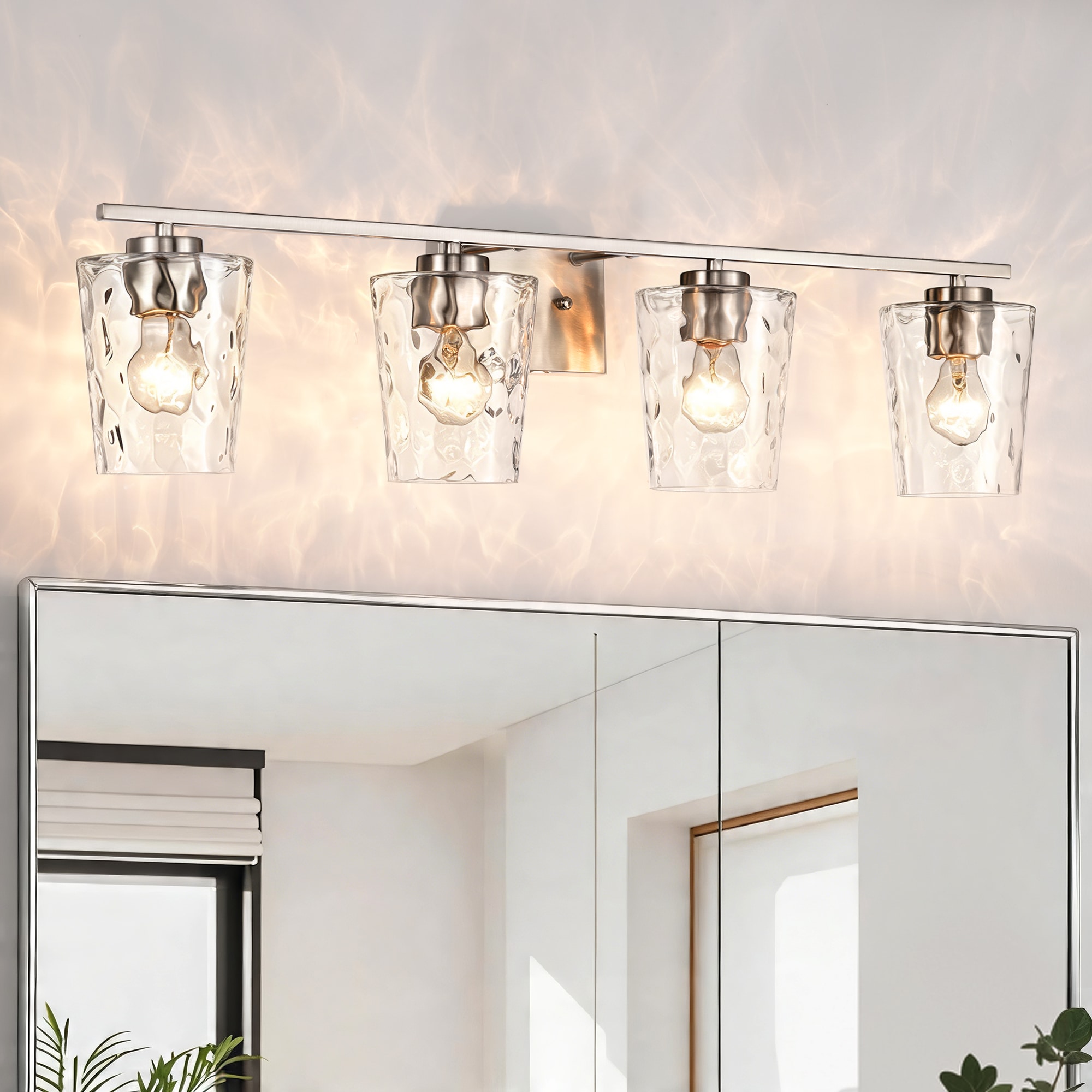 Edvivi 32-in 4 Light Brushed Nickel Modern/contemporary Bathroom Vanity light