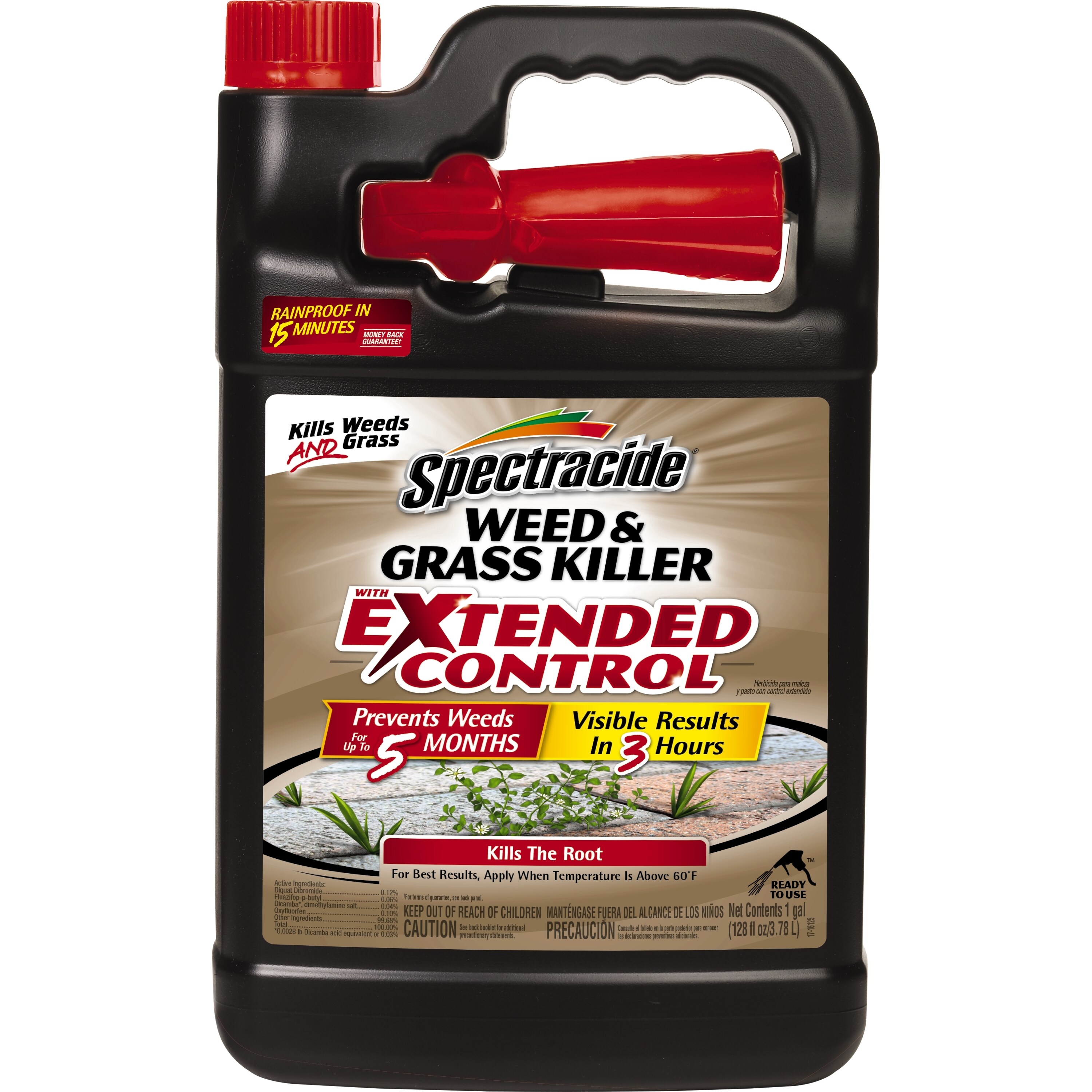 Spectracide HG-96218-6 Weed and Grass Killer with Extended Control 1-Gallon Natural Trigger Spray Weed and Grass Killer