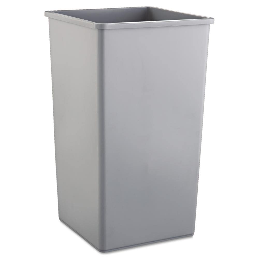 Untouchable 50 Gal. Gray Plastic Square Trash Can