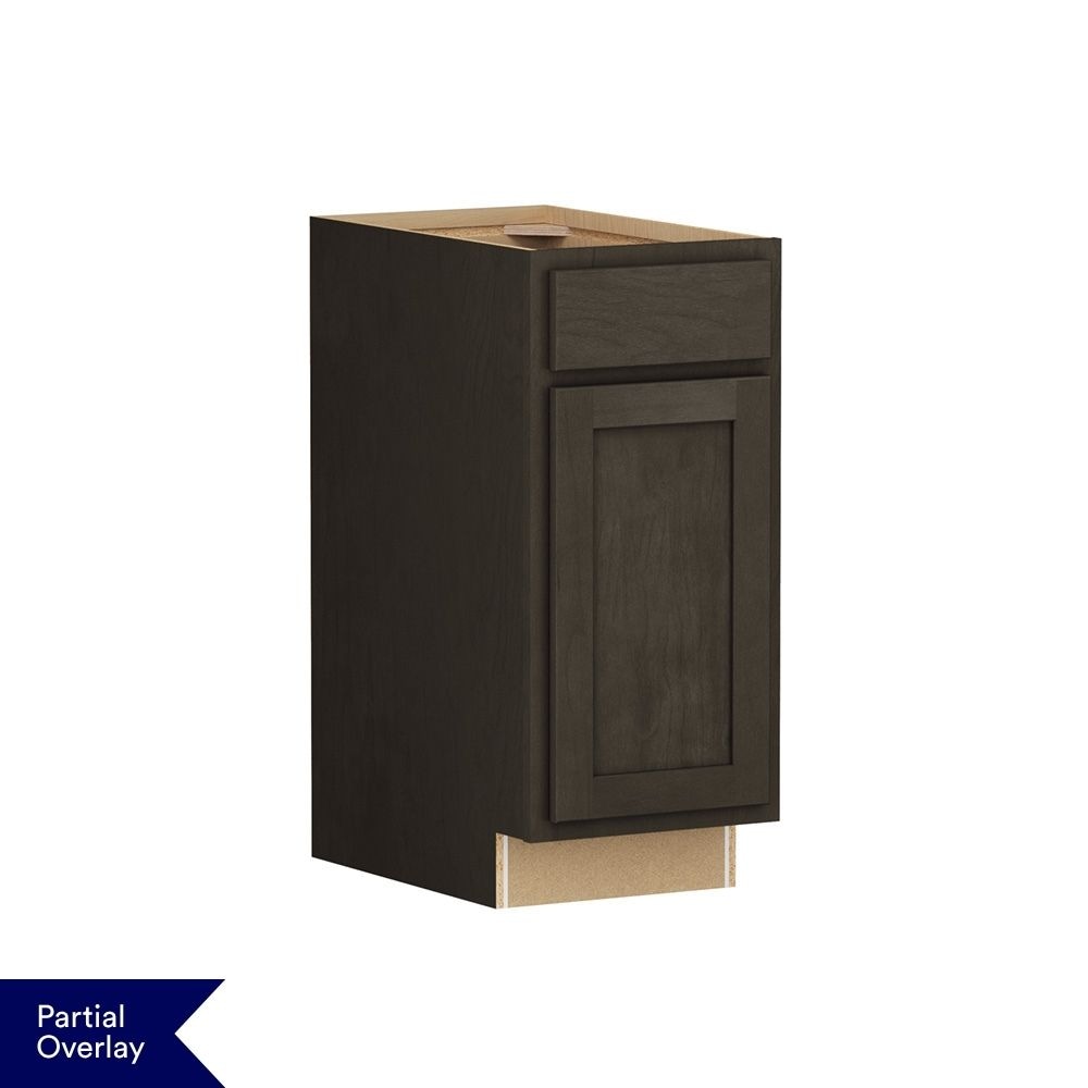 Shenandoah Breckenridge POL 15-in W x 34.5-in H x 24-in D Slate Stained Base Fully Assembled Cabinet Recessed Panel Shaker