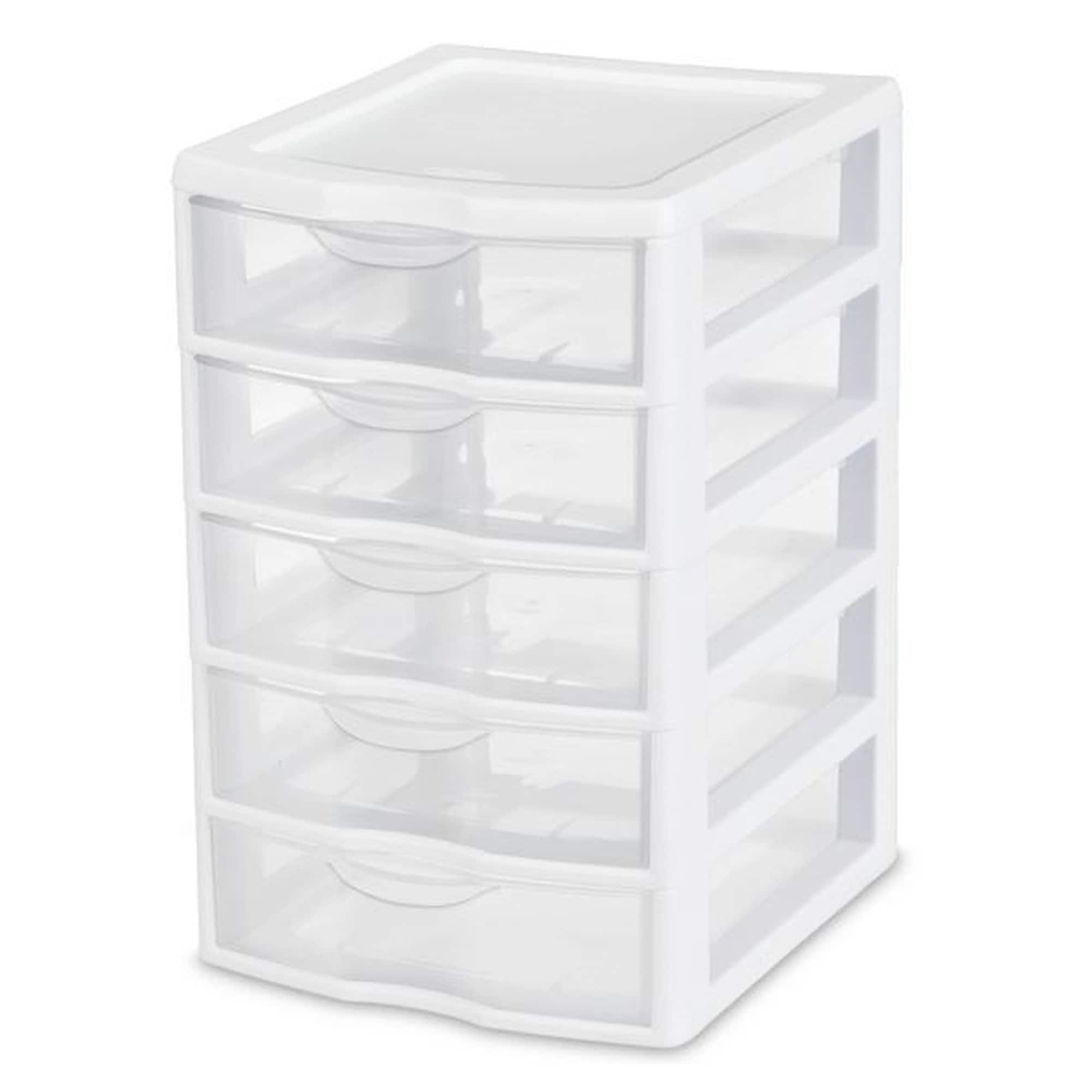 Sterilite Corporation 55842 4-Pack Sterilite Small White Heavy Duty Tote Lidless