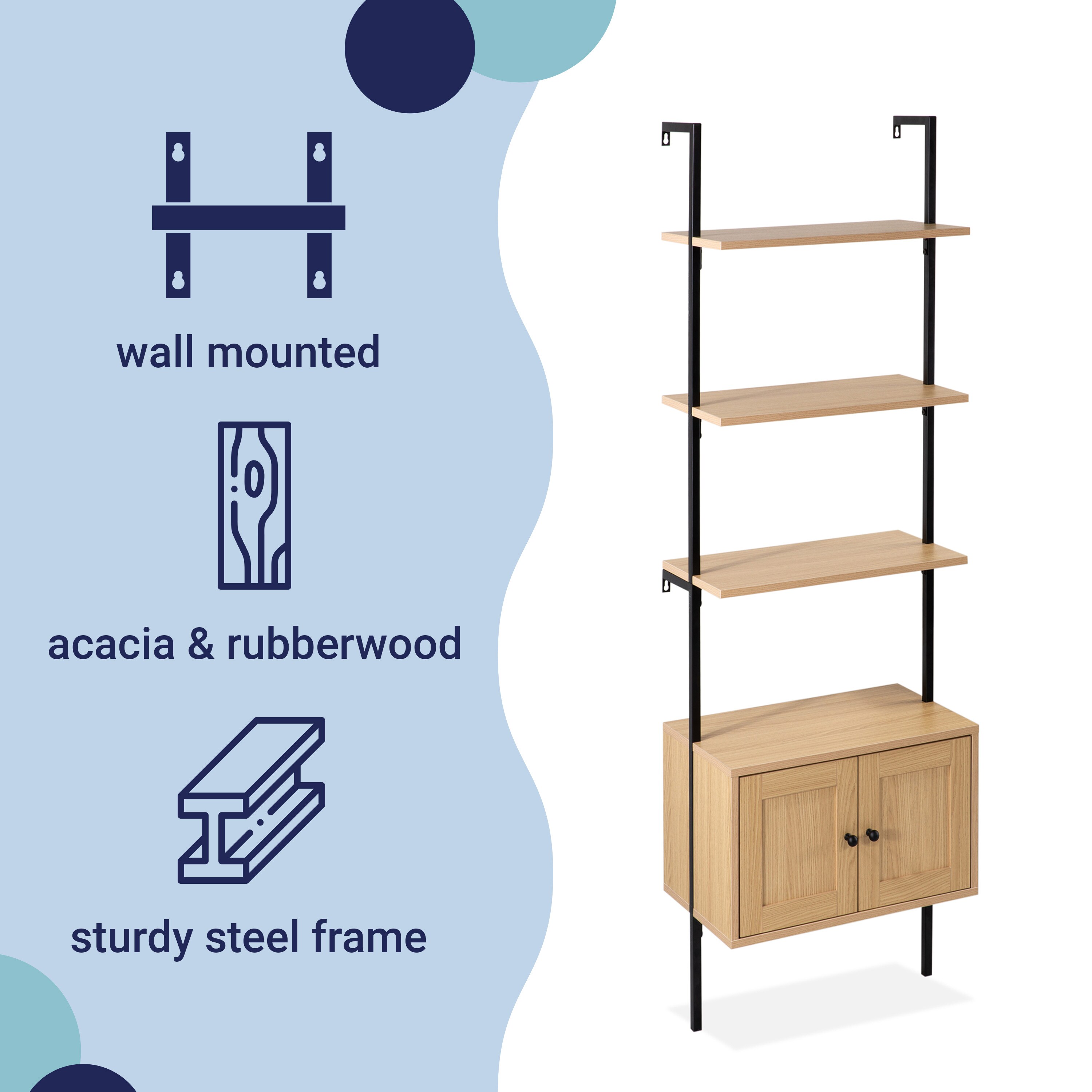 happimess MSH1002B Wall-Mounted-Shelving - View #3