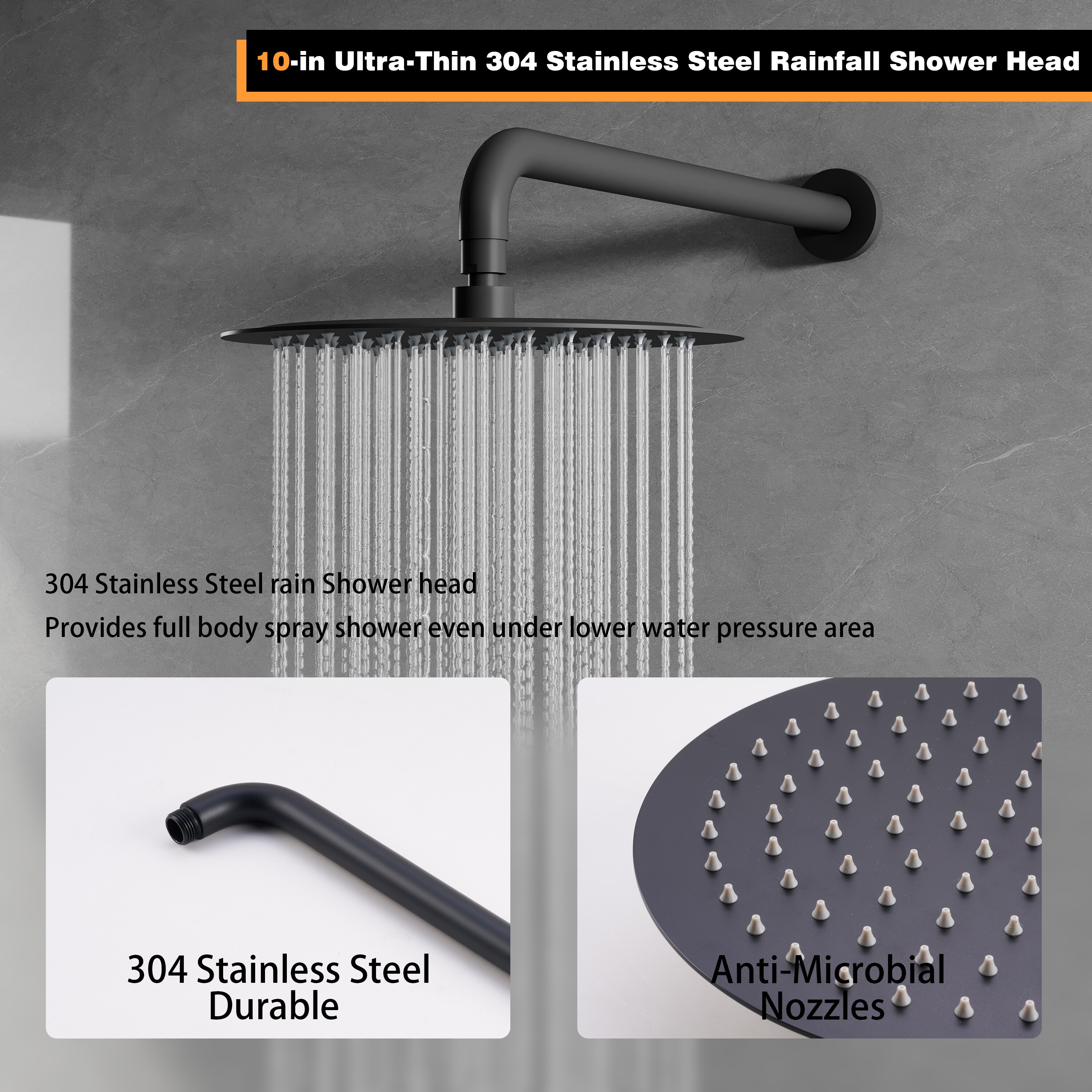 WELLFOR CR-P-S10-2W04BN Showerhead-Bar-Panels - View #4