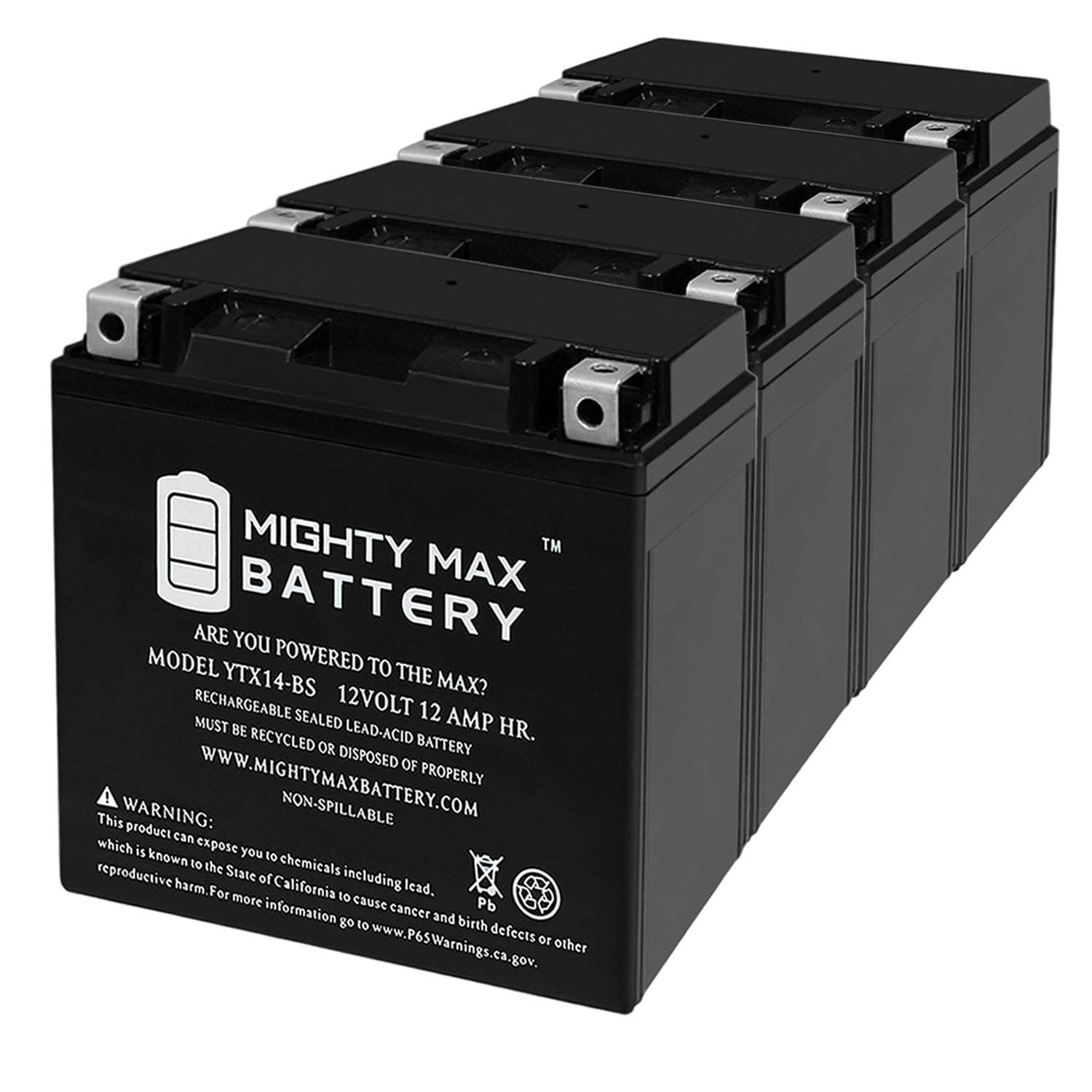 Mighty Max Battery MAX3459424 YTX14-BS 12V 12AH 200 CCA