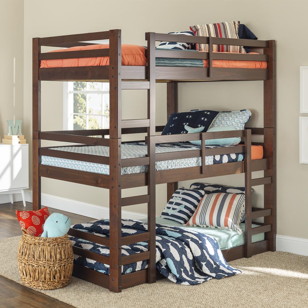 Walnut Twin Over Twin Bunk Bed at Lowes.com