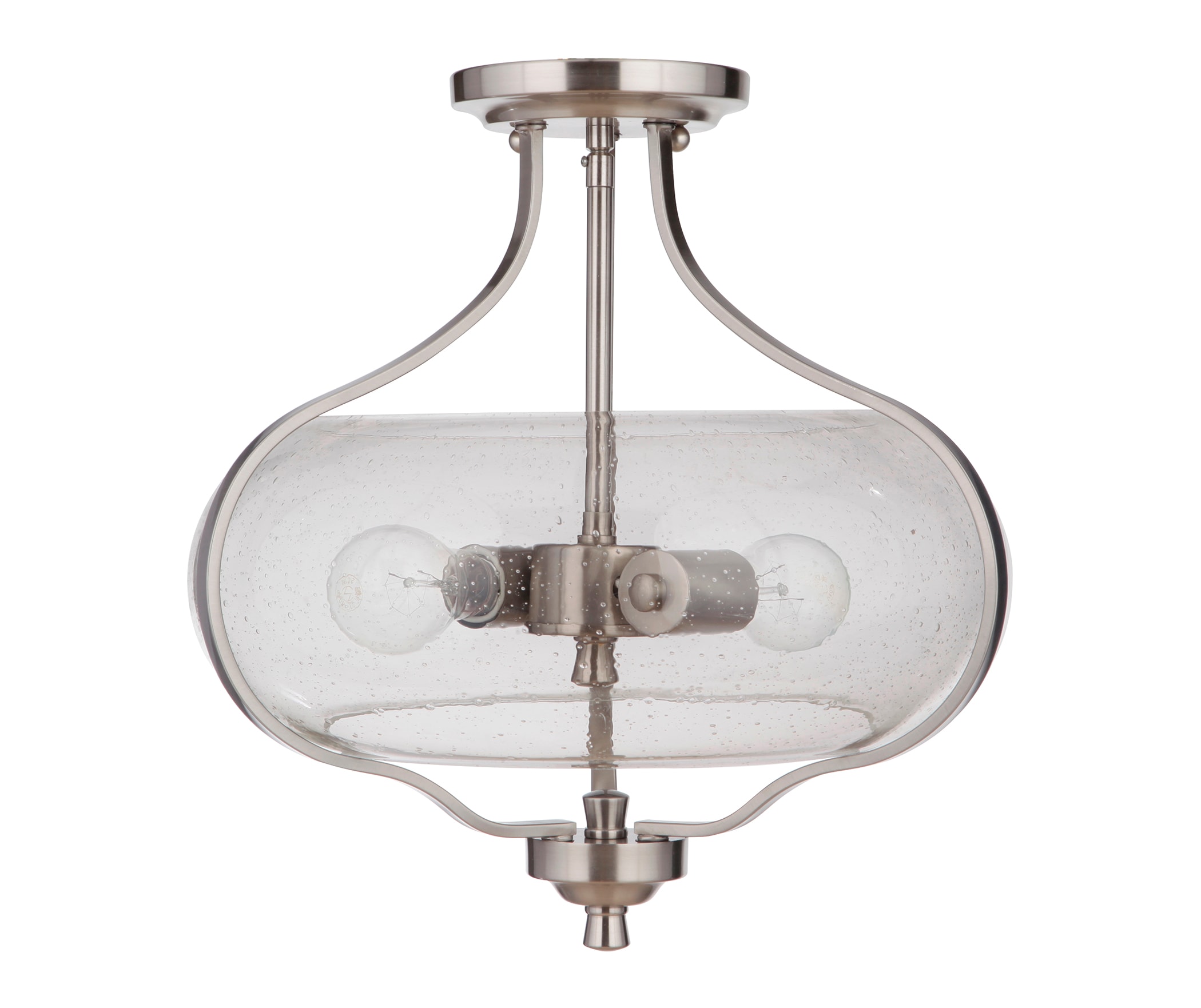 Craftmade 49952-BNK Serene 2 -Light 15.25-in Brushed Nickel Semi Flush Mount Light