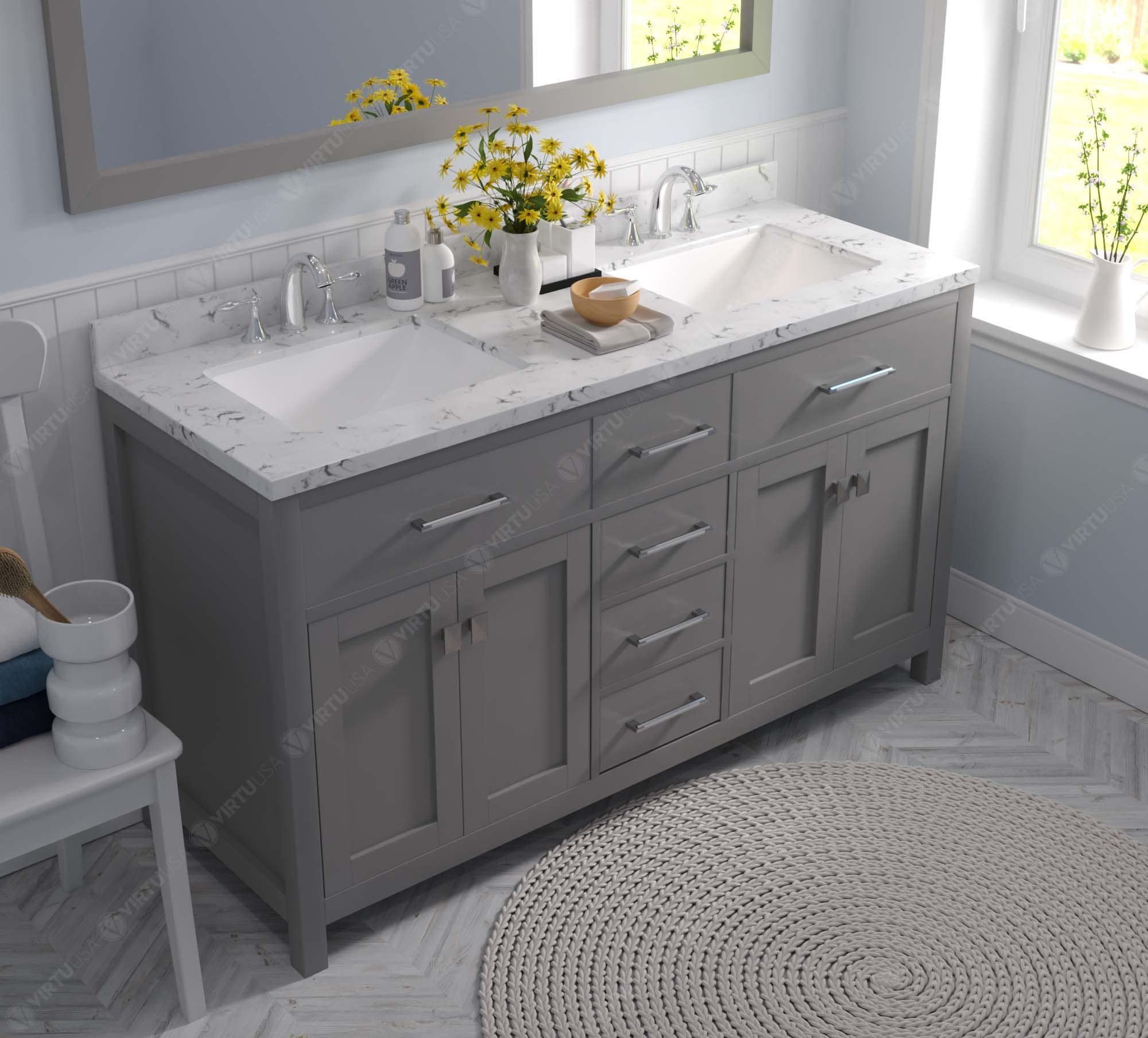 Virtu USA MD-2060-CMSQ-GR-NM Bath-Vanity-Combo - View #3