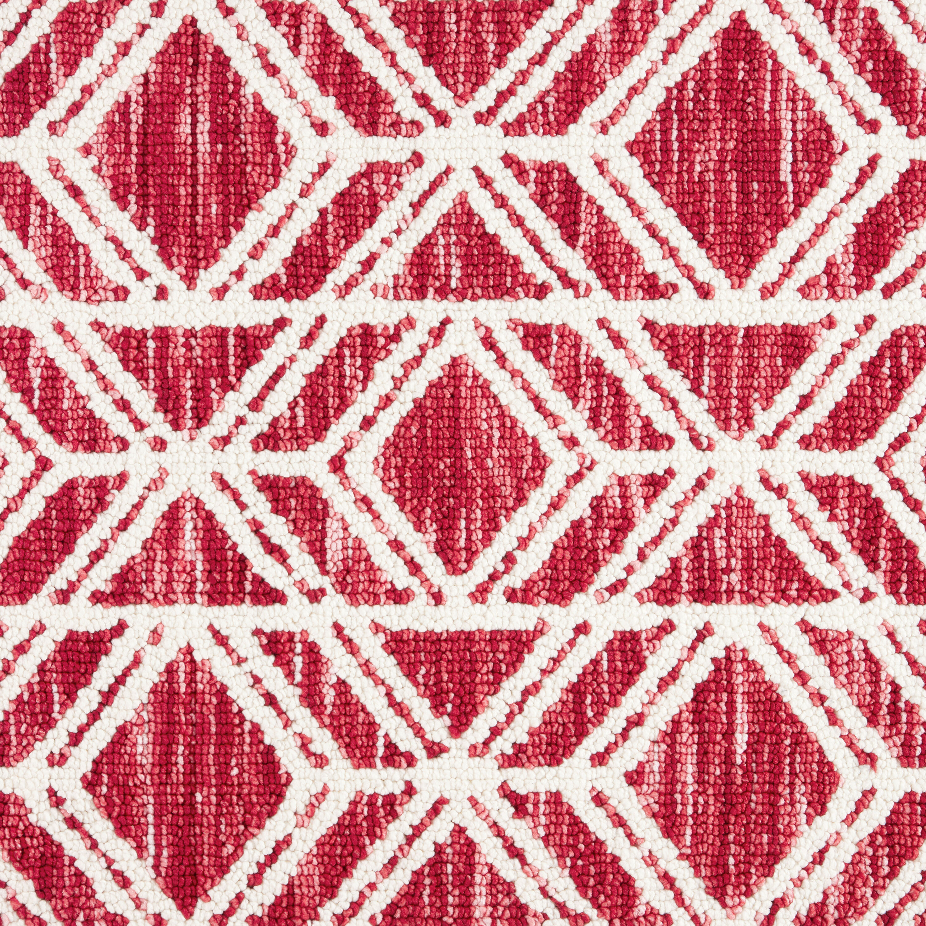 Walker Red and White Tufted Synthetic Runner Rug 24" x 72"