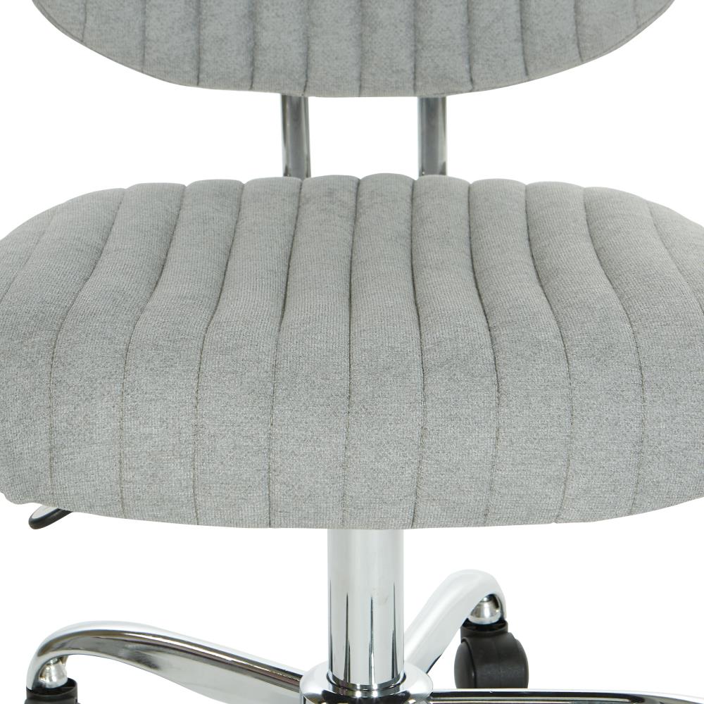 Fog Gray Ergonomic Armless Swivel Office Chair with Chrome Base