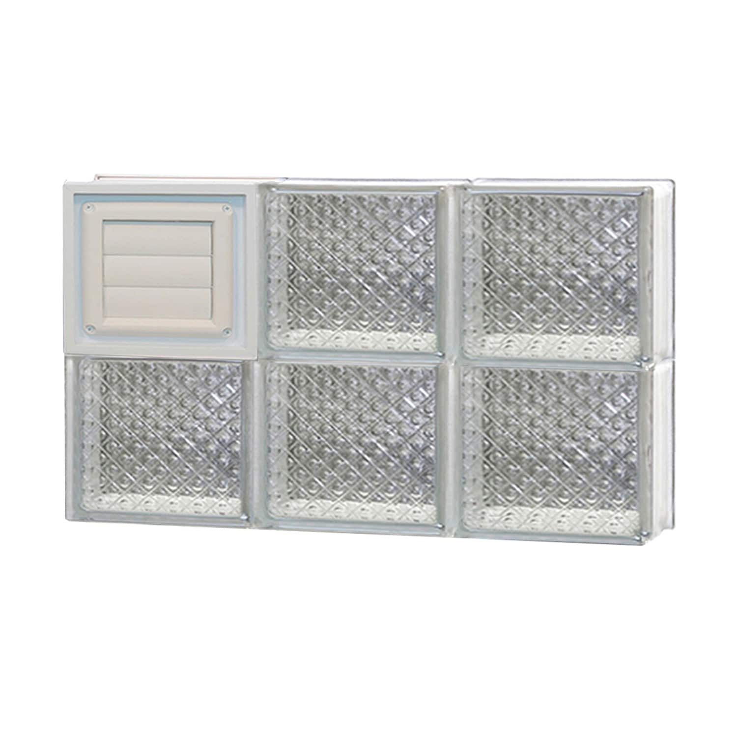 REDI2SET D2416DP Diamond Glass 23-1/4-in x 15-1/2-in Frameless Replacement Dryer vent Glass Block Window
