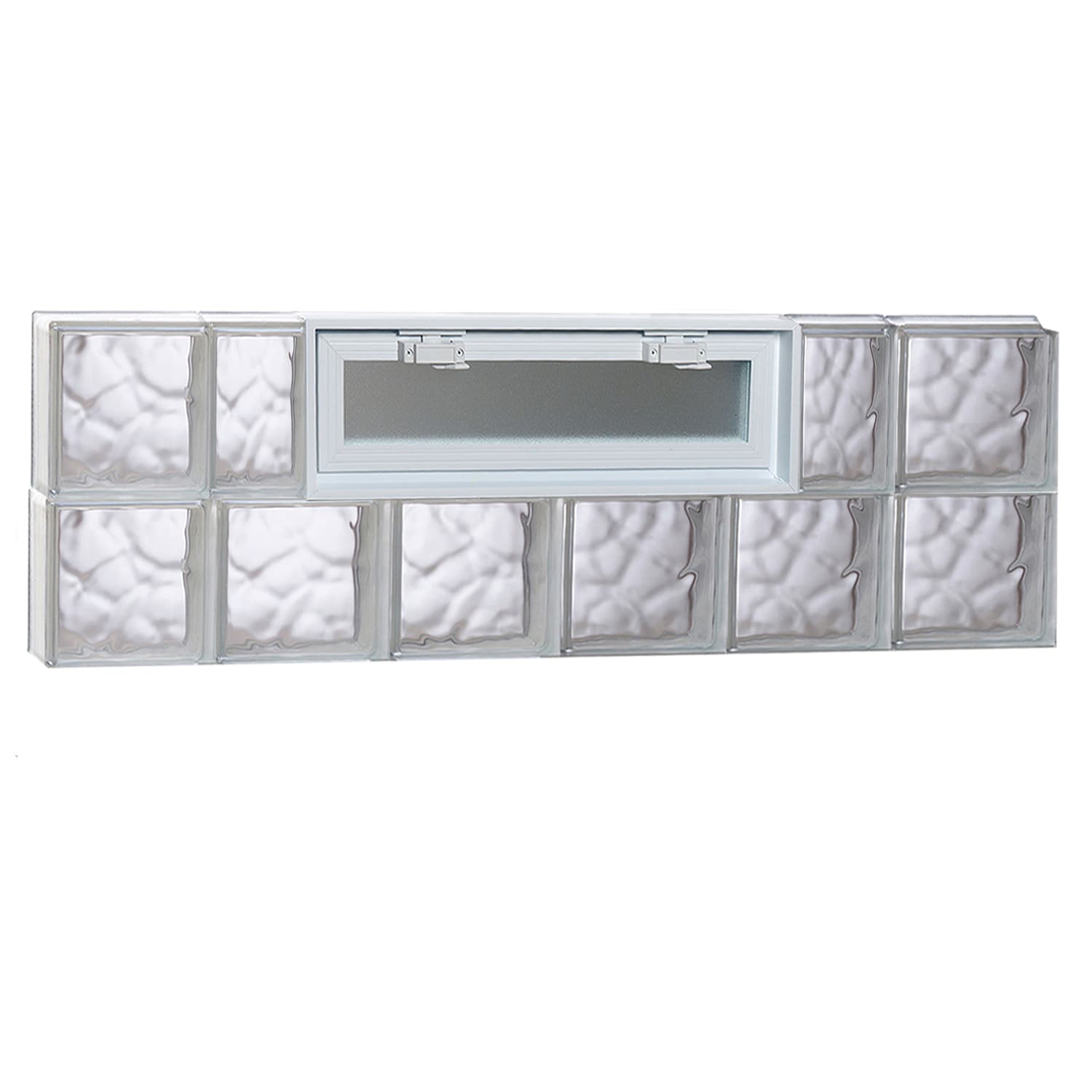 REDI2SET V4816DC Wavy Glass 46-1/2-in x 15-1/2-in Frameless Replacement Vented Glass Block Window