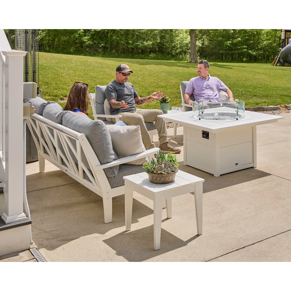 Grey and Black Three-Seat Outdoor Sofa with Cushions