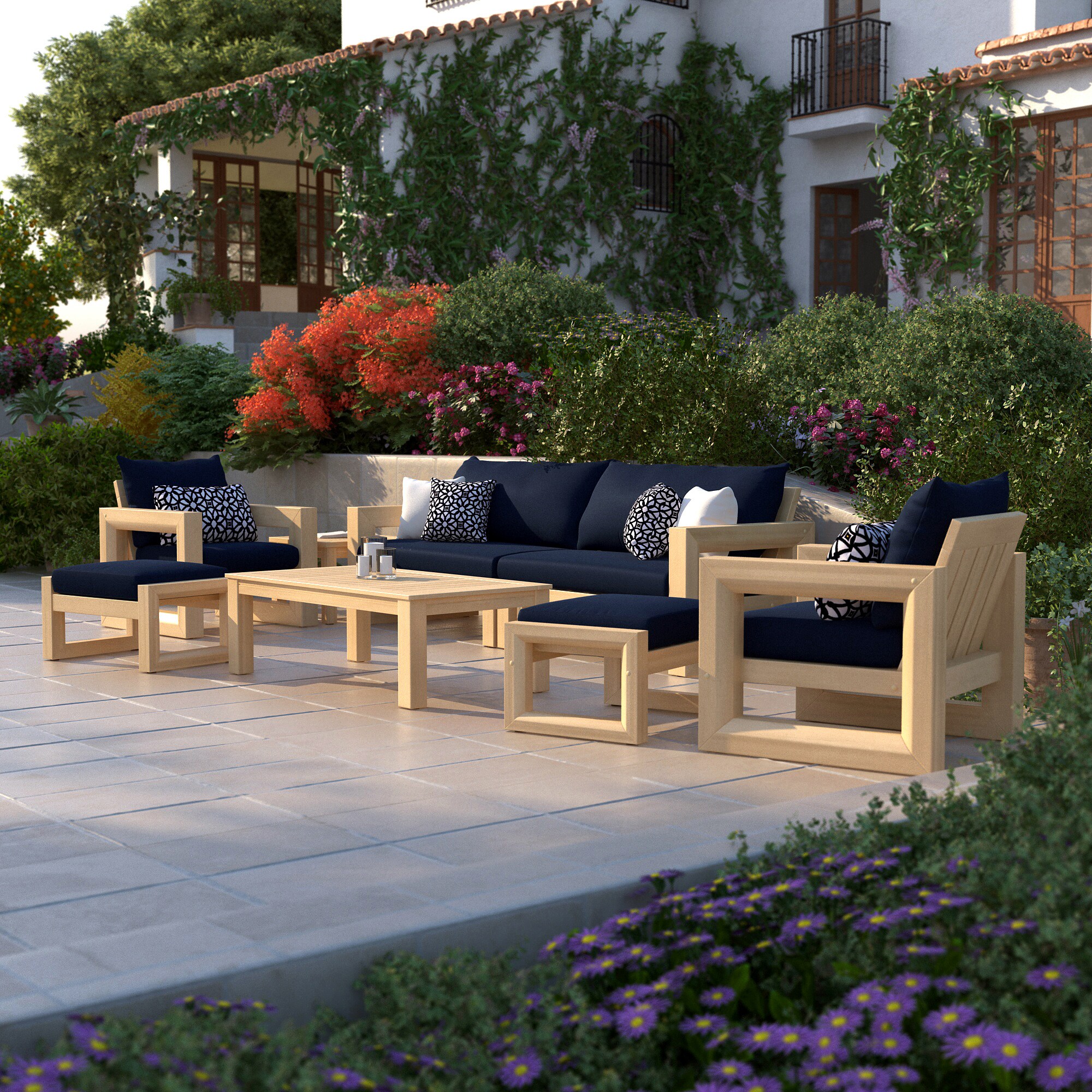 RST Brands OP-AWSS8-BEN-NVY-K Patio-Conversation-Sets - View #7