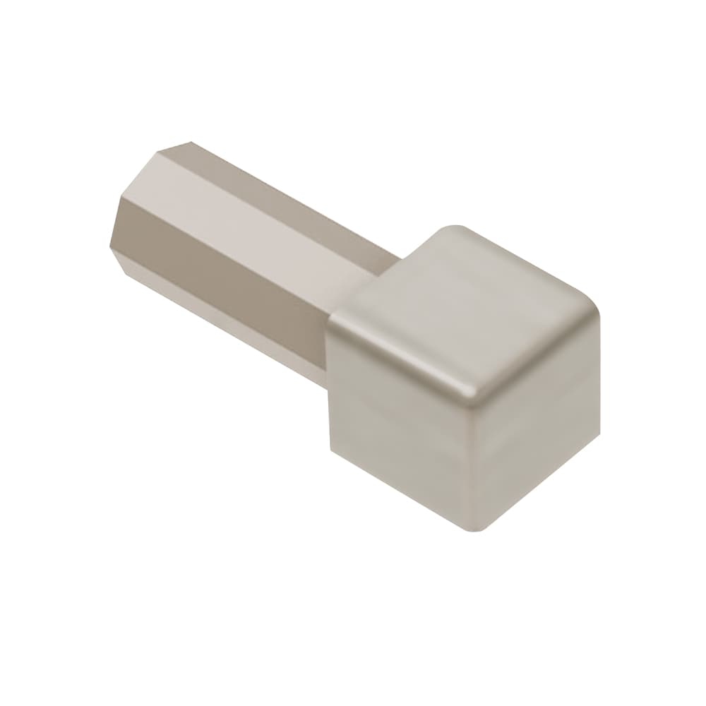 Schluter Systems EV/Q125ATGB Quadec 0.5-in W x 1-in L Brushed nickel anodized aluminum Aluminum Inside/Outside corner Tile Edge Trim