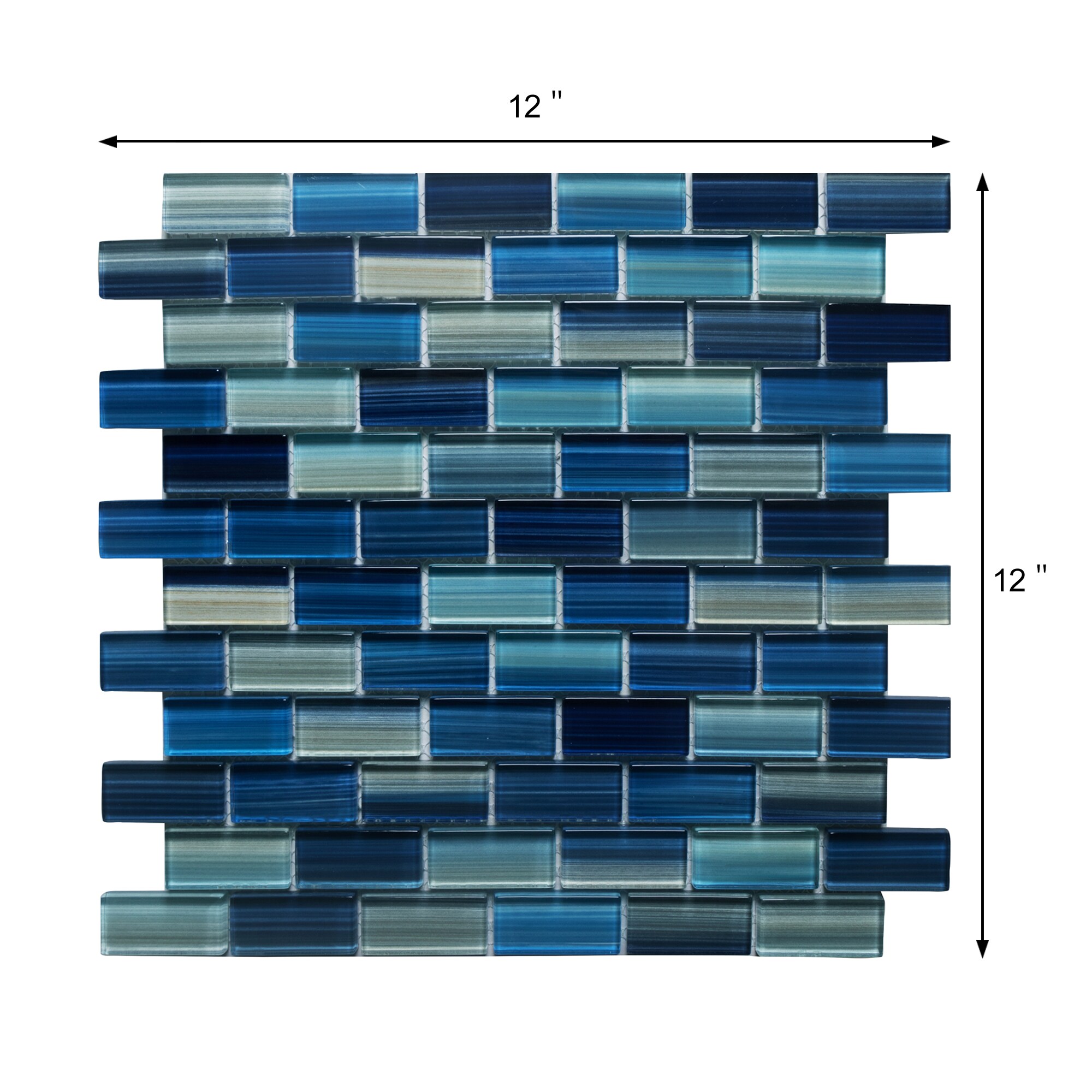 Coral Blue Hand-Painted Glass Mosaic Tile for Pools